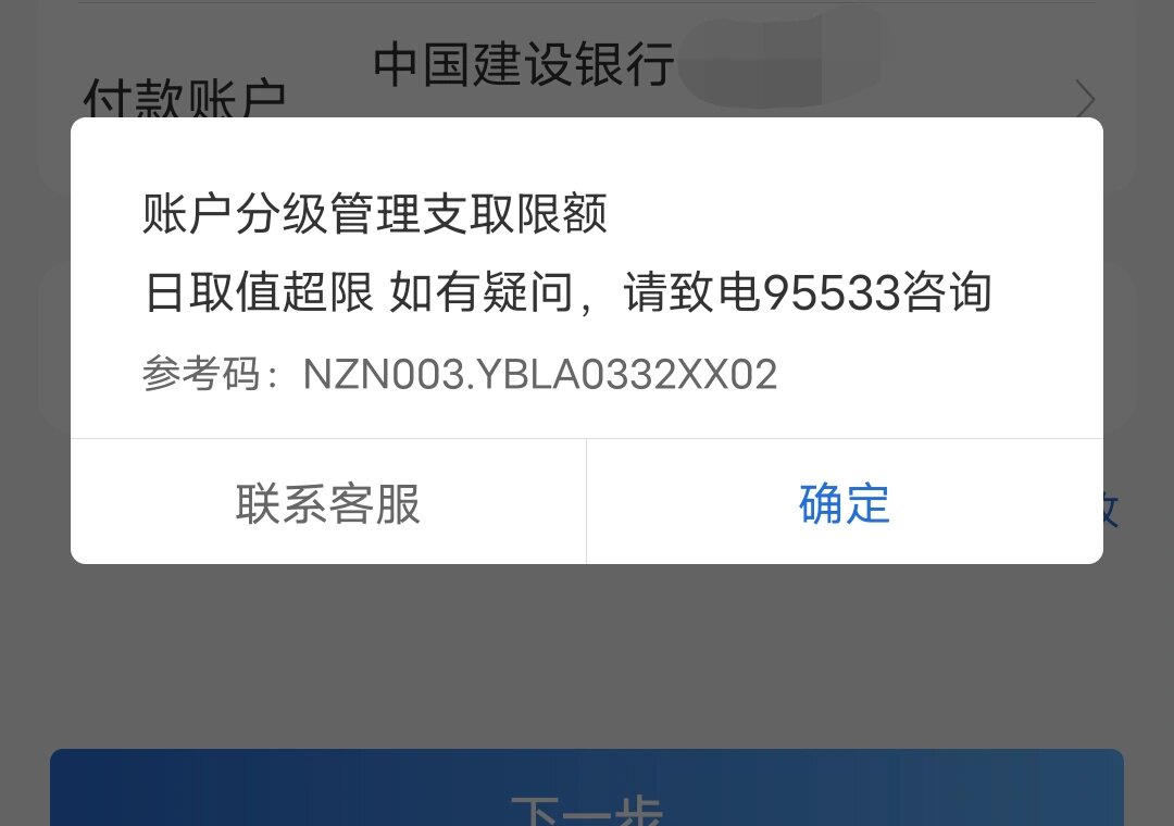 建设银行账户分级限额 转个5000都转不出去,卡是1类卡.