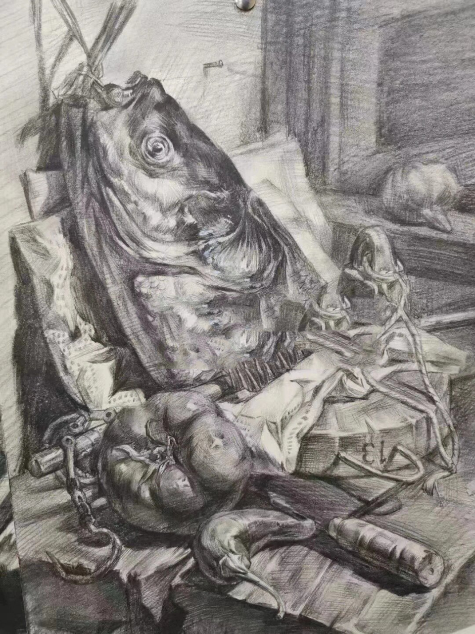 初中生素描作品 初中生日常习作