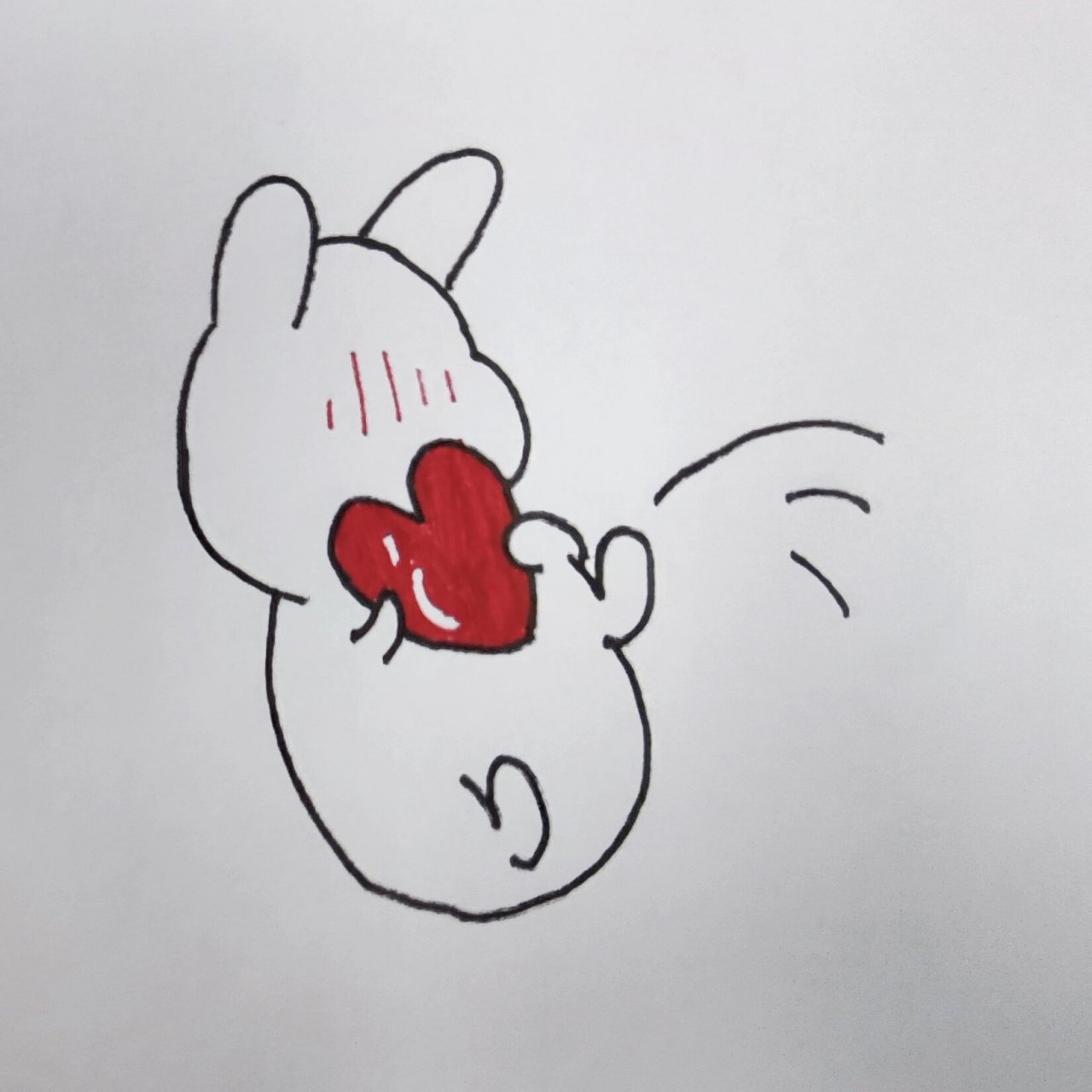 接住爱心 一定会稳稳地接住你给的爱心 堆堆白纸黑笔简笔画86