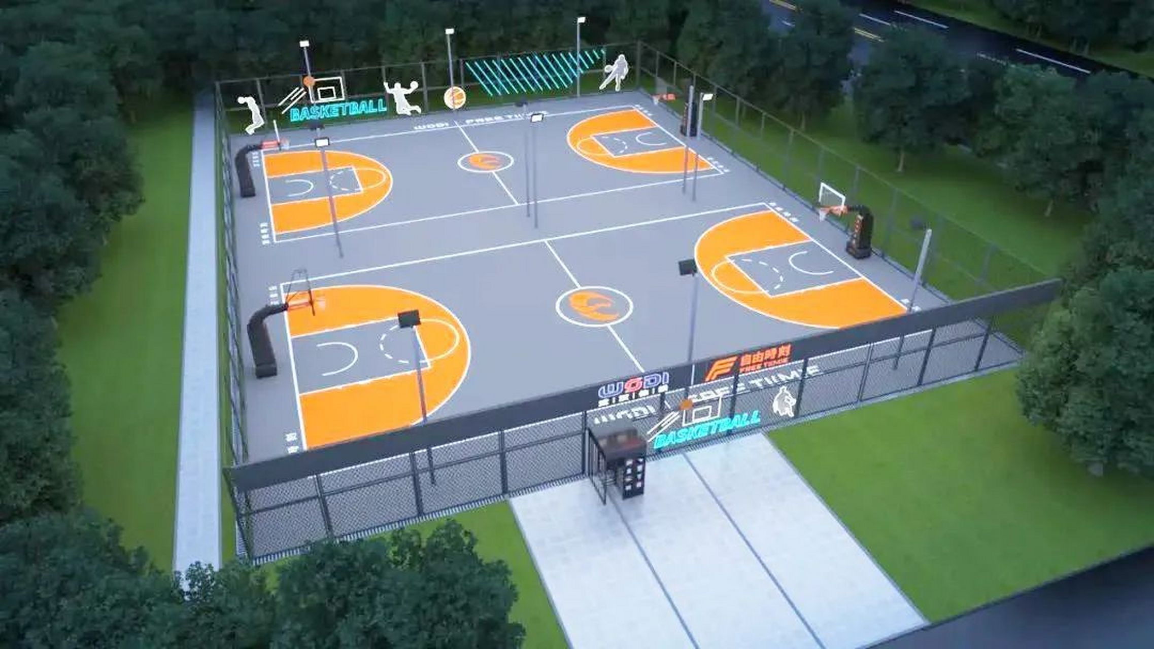 光谷 | 二妃体育馆篮球公园7月17日试营业,免费畅打6天!