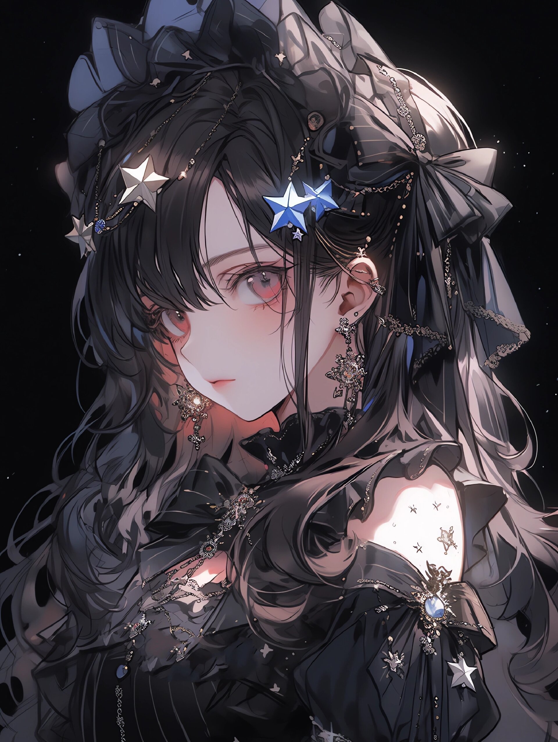 73甜酷女生头像丨黑色星耀