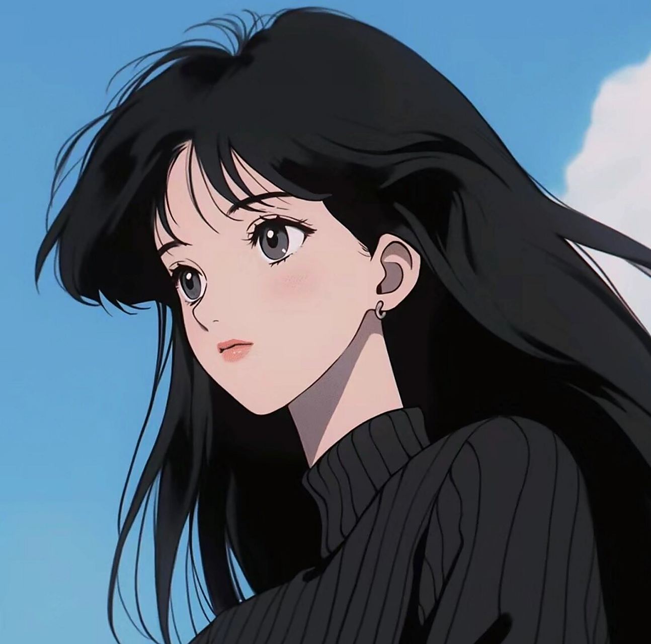 辞旧迎新,2024年淡雅气质「复古旧漫」头像 长发飘飘,眼眸深邃,气质拉