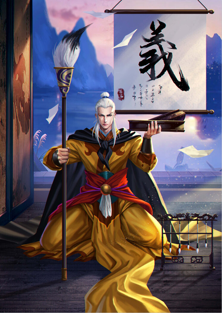 水浒重绘 圣手书生萧让 青衫乌帽气棱棱,顷刻龙蛇笔底生.