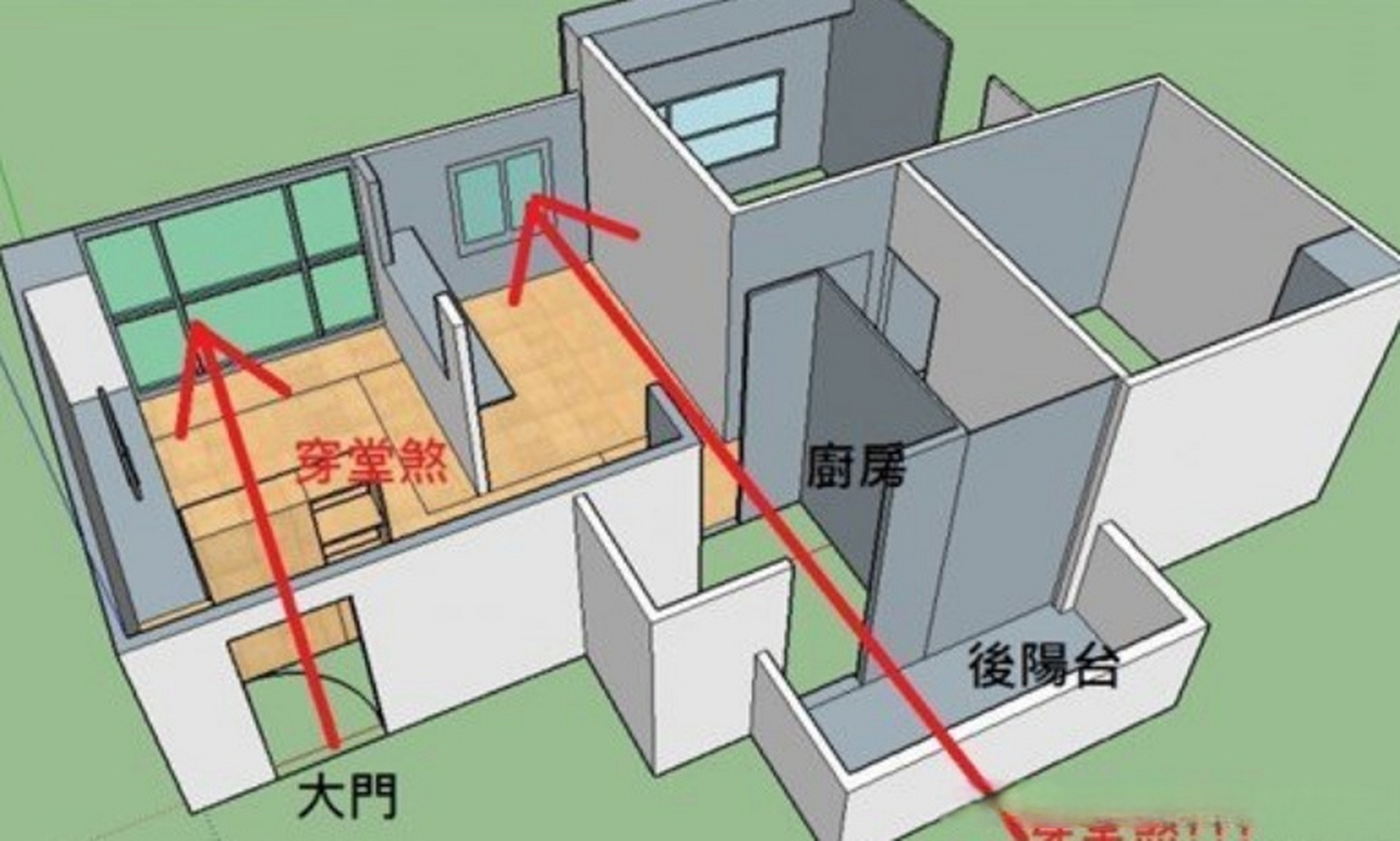 【居家户型小心"穿堂煞"】"穿堂煞"是指气流从入户