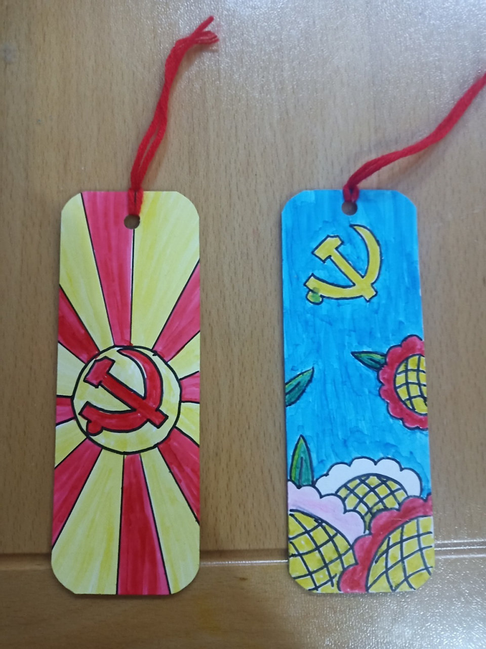 幼儿园手工作业,庆祝建党100周年书签 参考了诸位大神的原创,制作的
