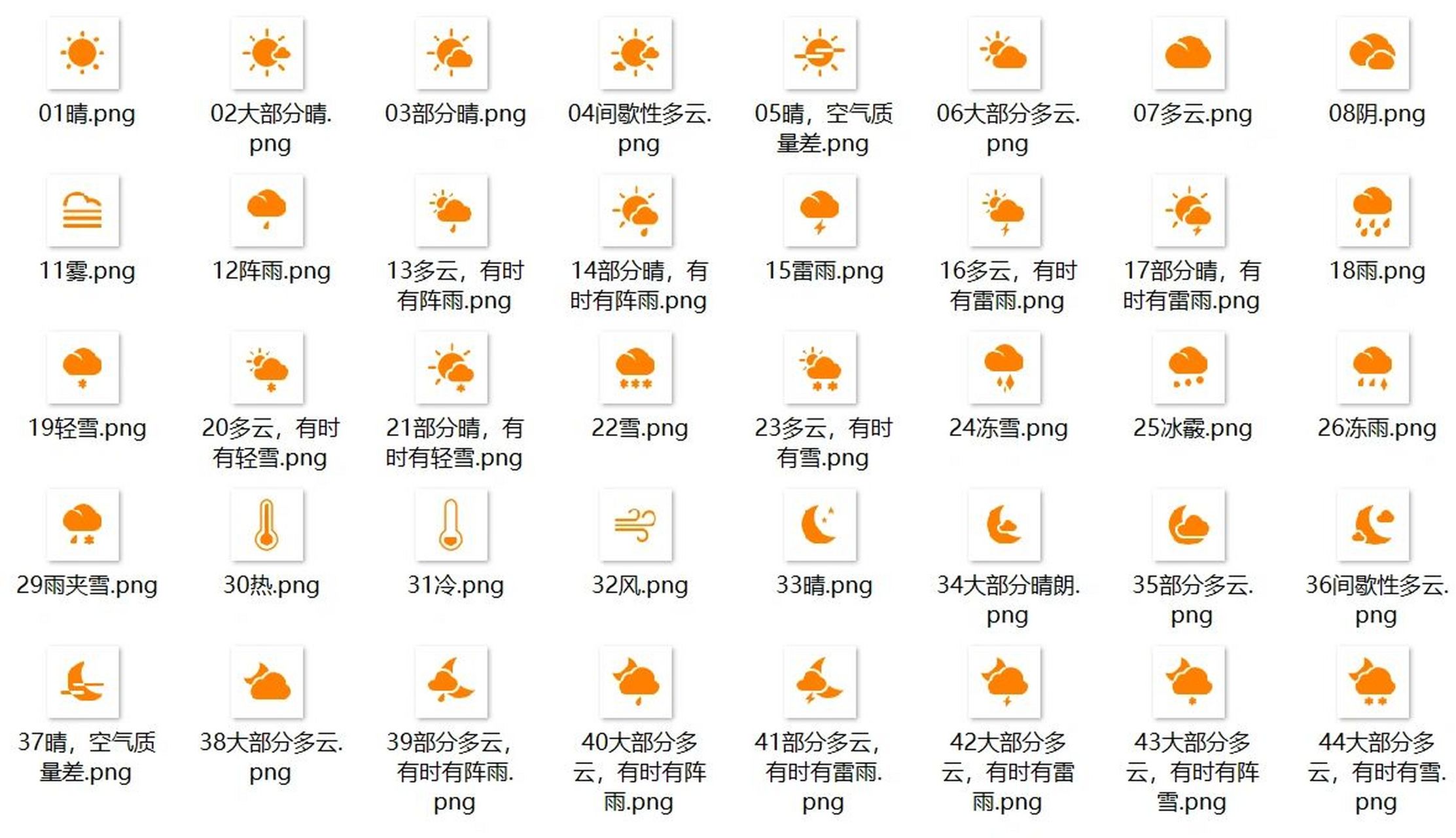 天气符号图案大全图片