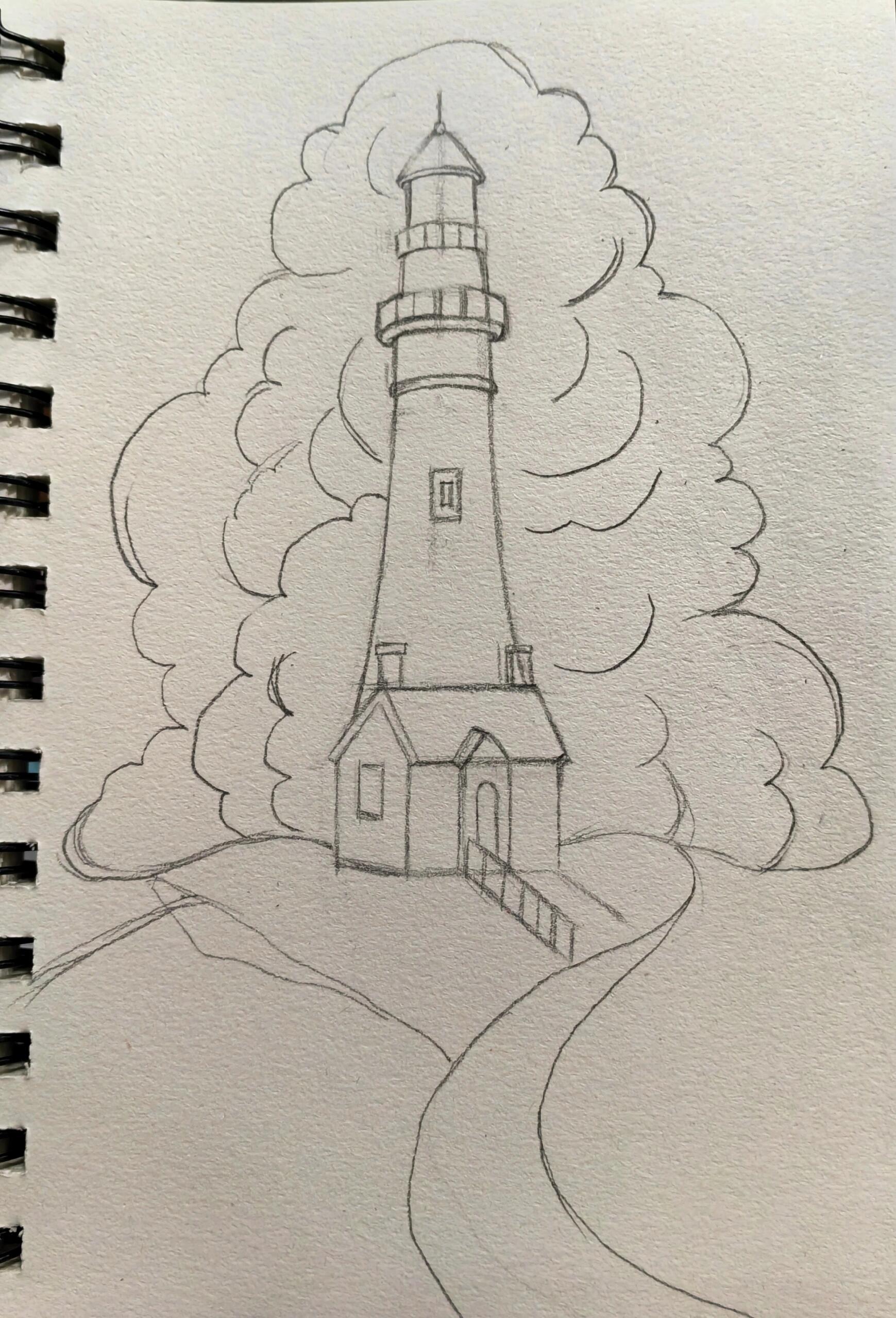 风景线描画,按照步骤来也很简单