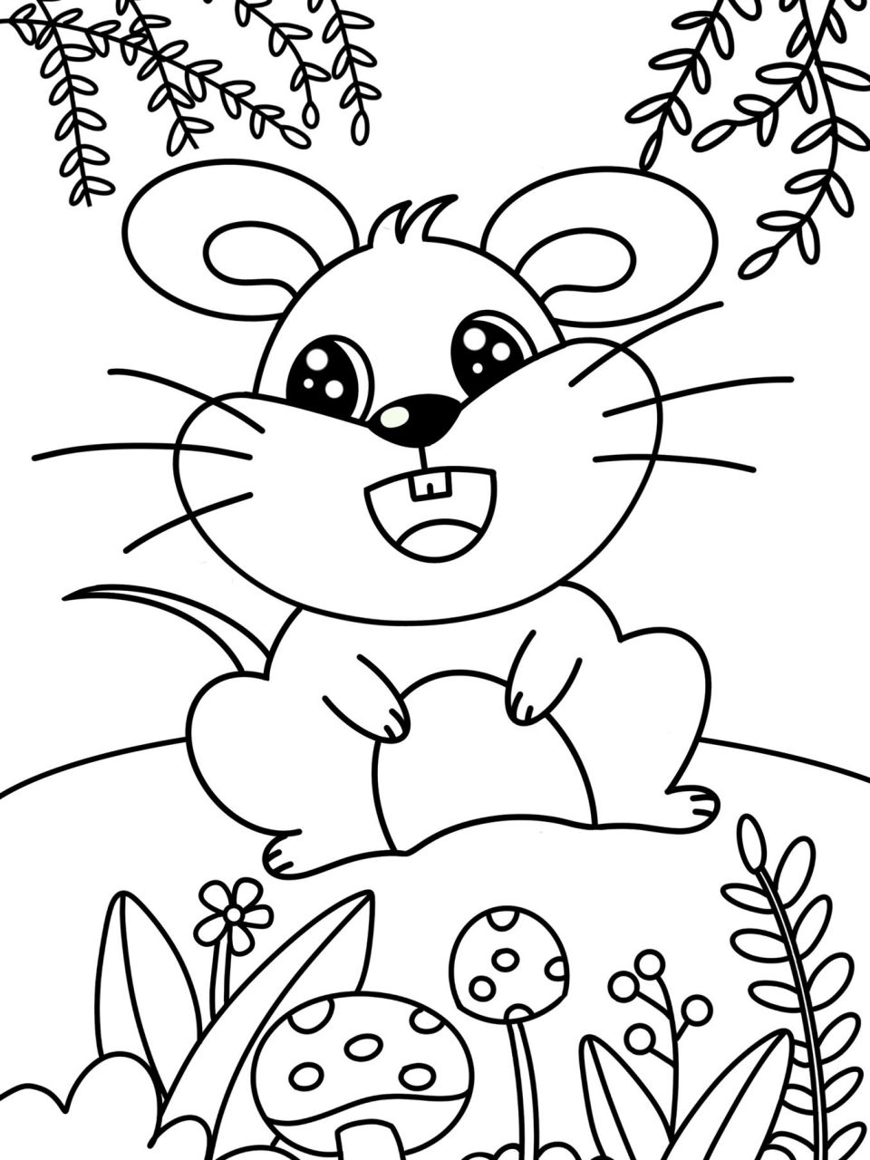 老鼠 创意画 儿童画 简笔画 有线稿 