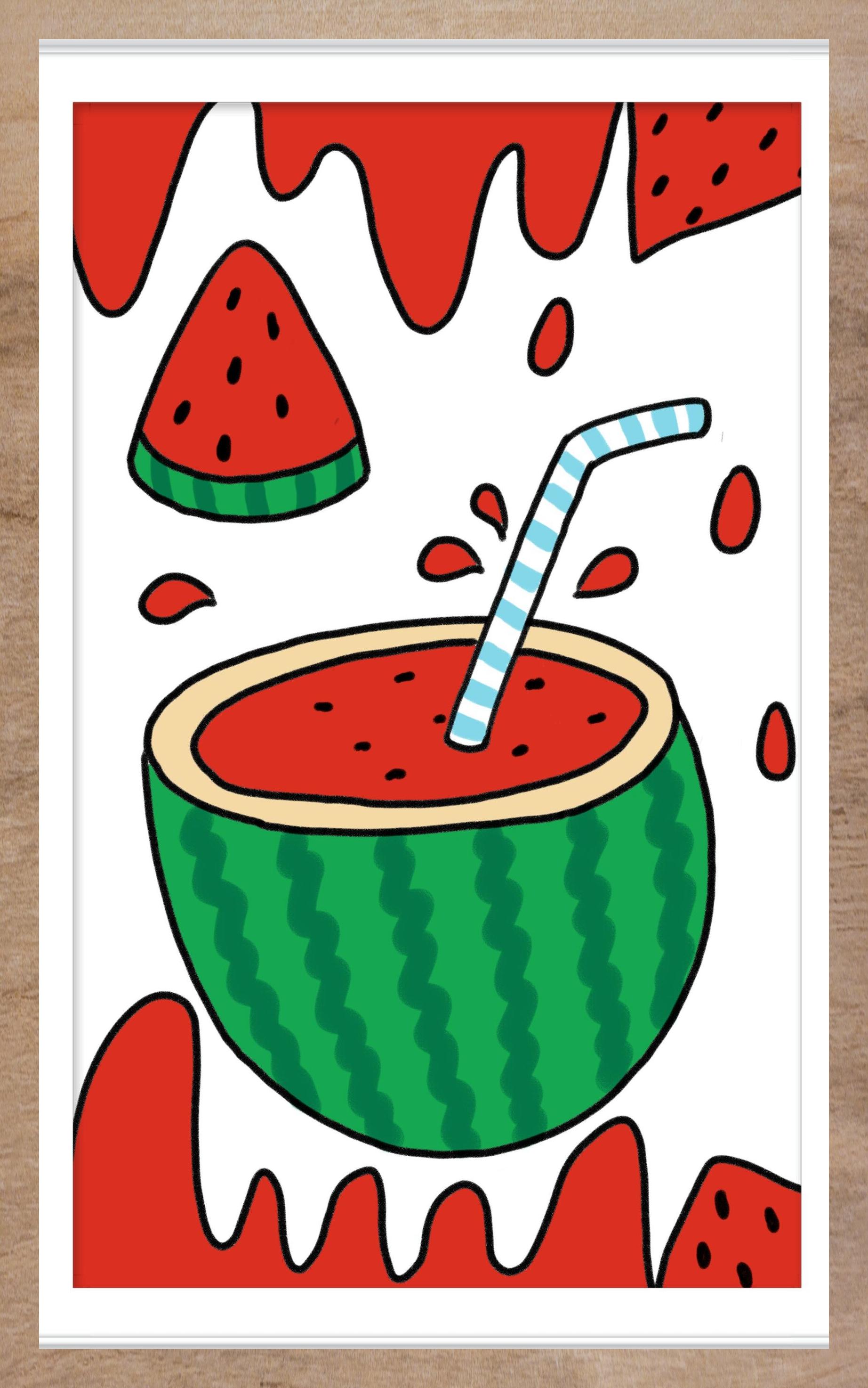 儿童创意画: 夏日西瓜乐