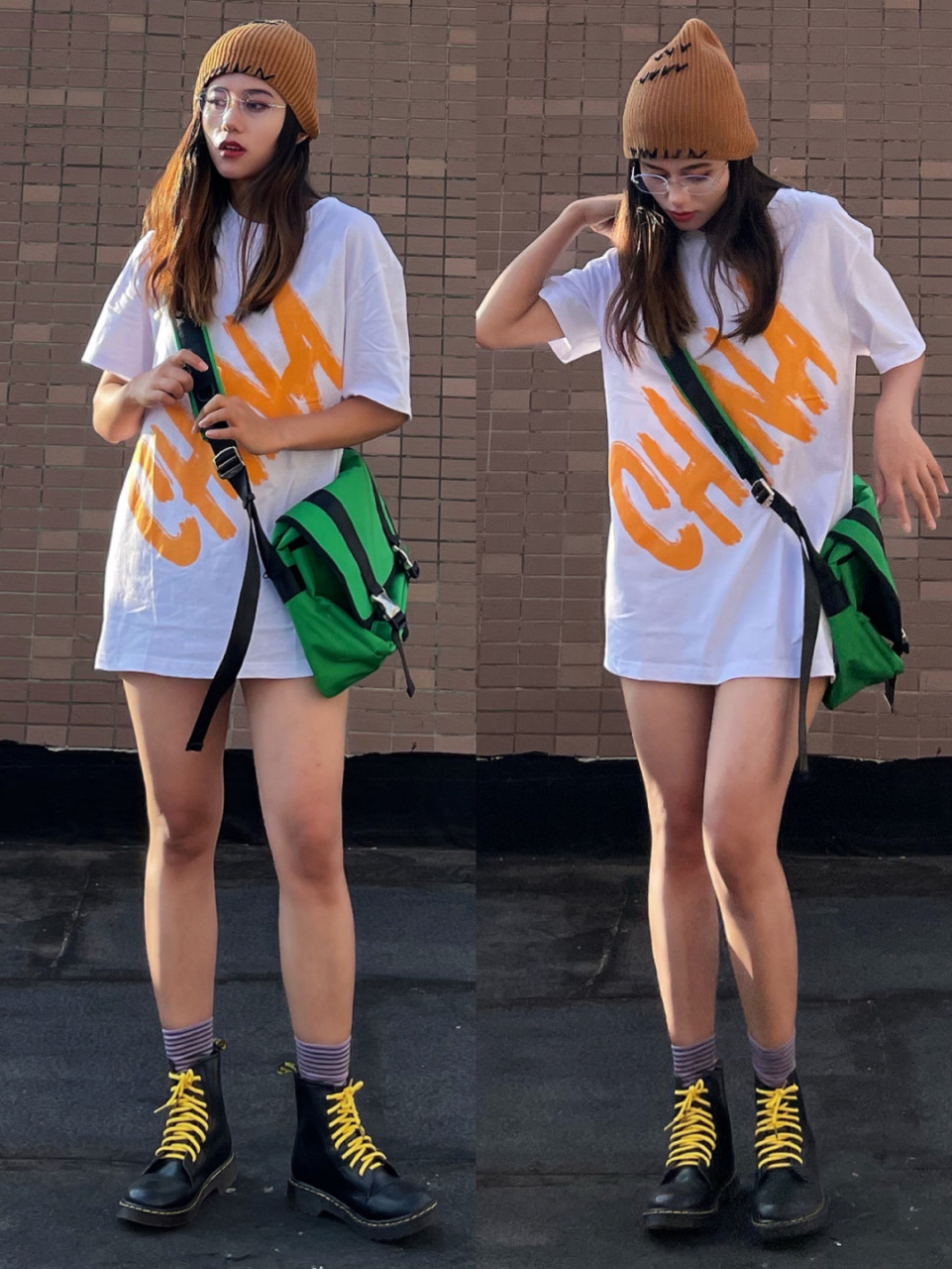 look16615黑色t恤77热裤77马丁靴77斜挎包 黑色t98和水洗