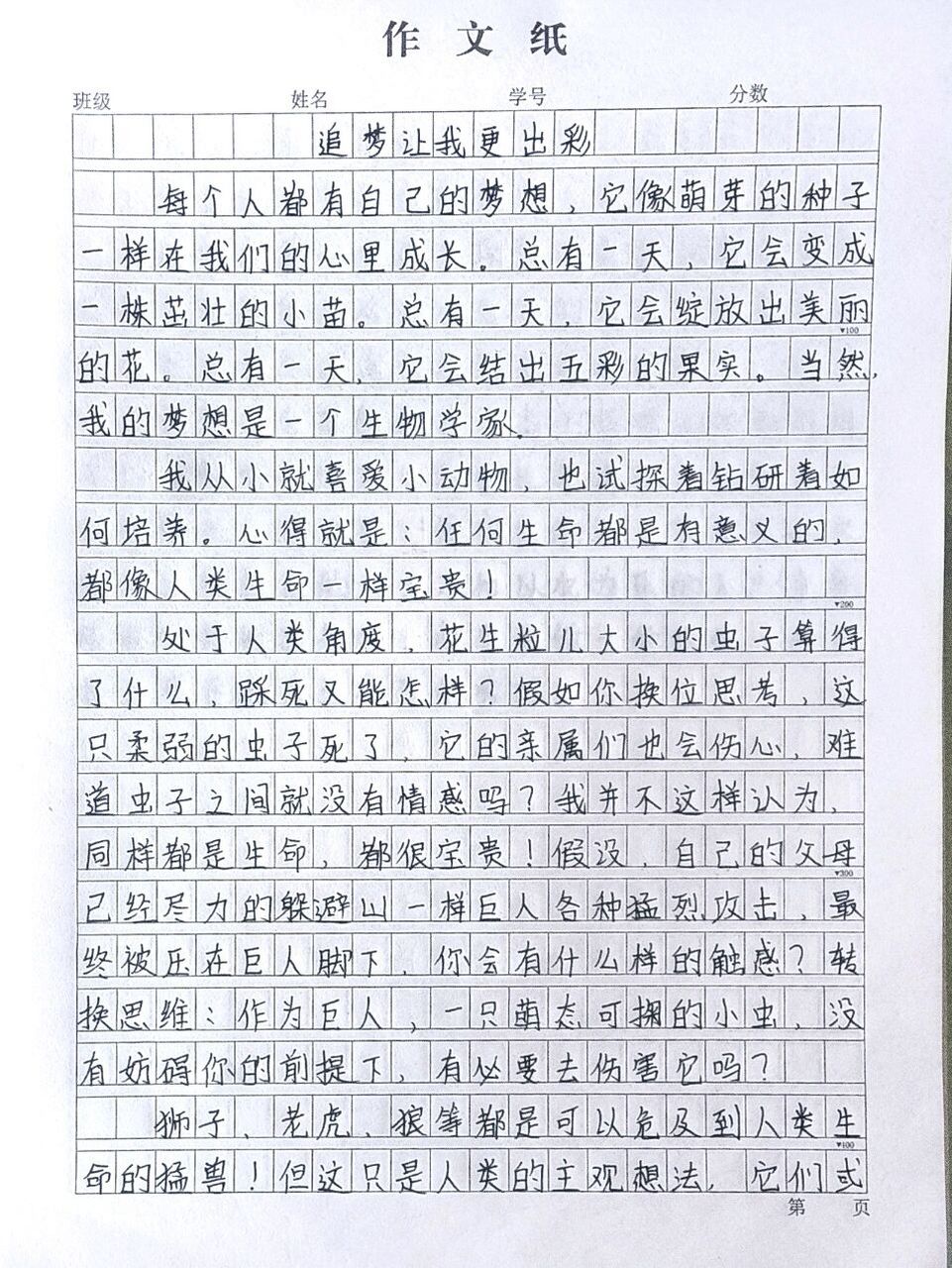 我是小小追梦人作文图片