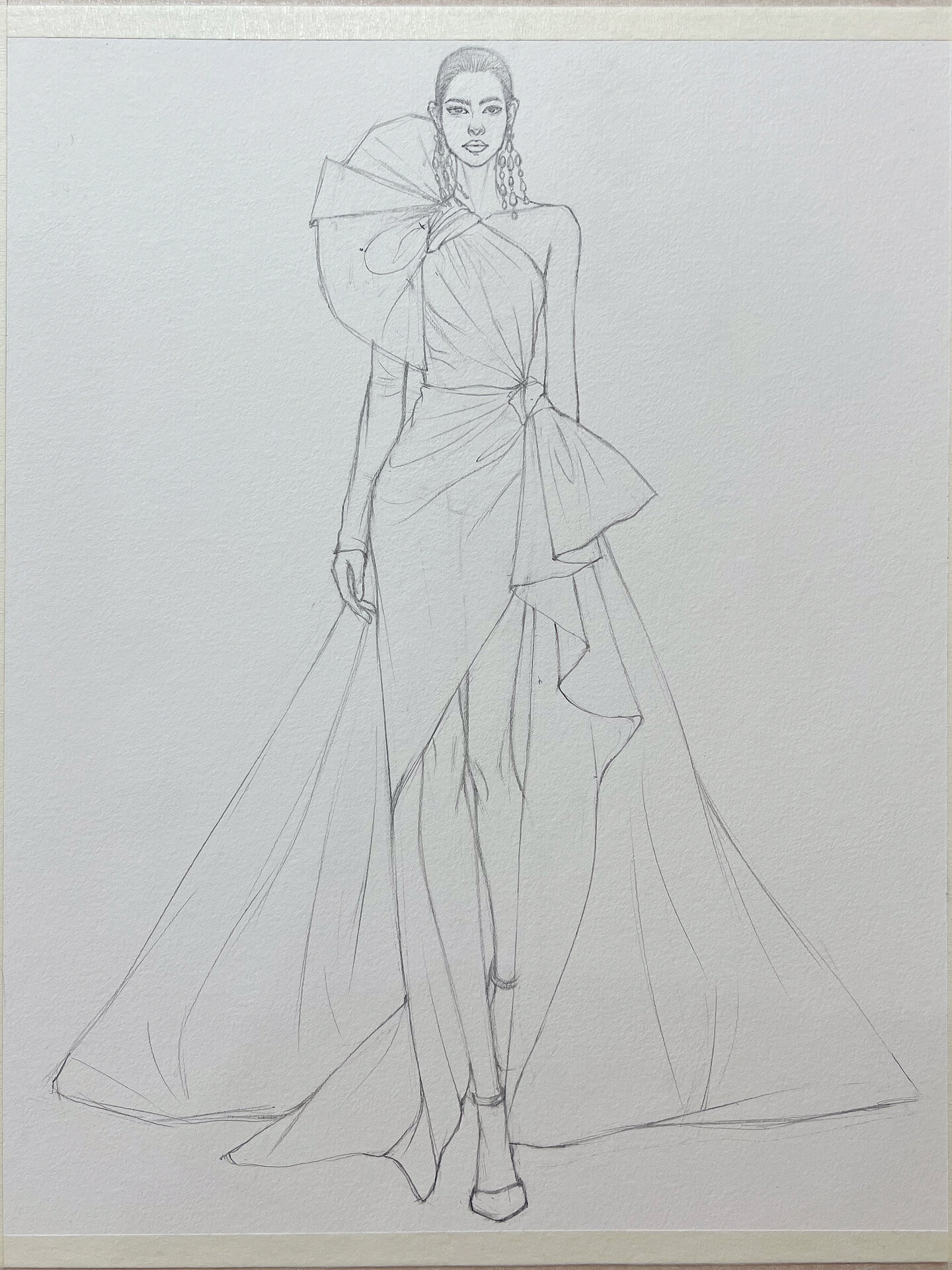 服装效果图——水彩时装画礼服绘图过程91