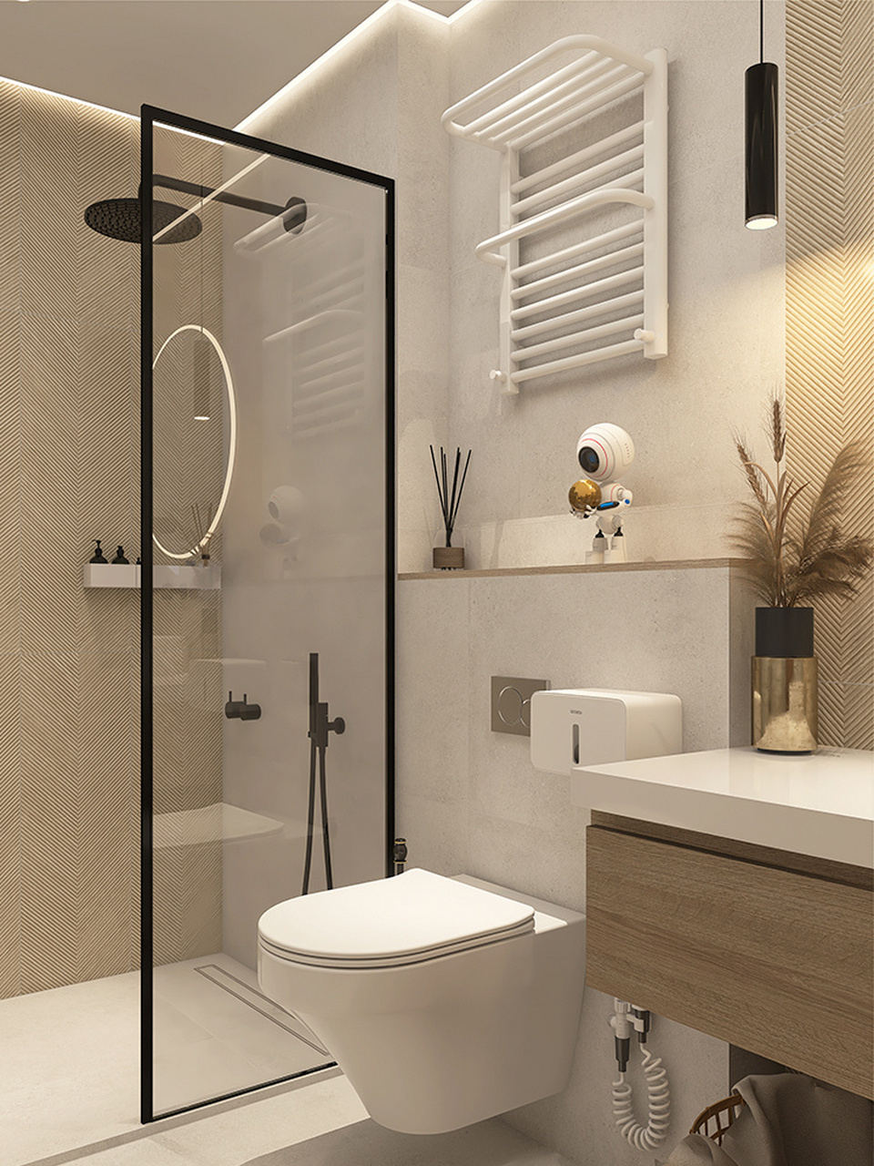 bath room|99改原木风卫生间|装修设计 昨天是侘寂99改,还是暗黑