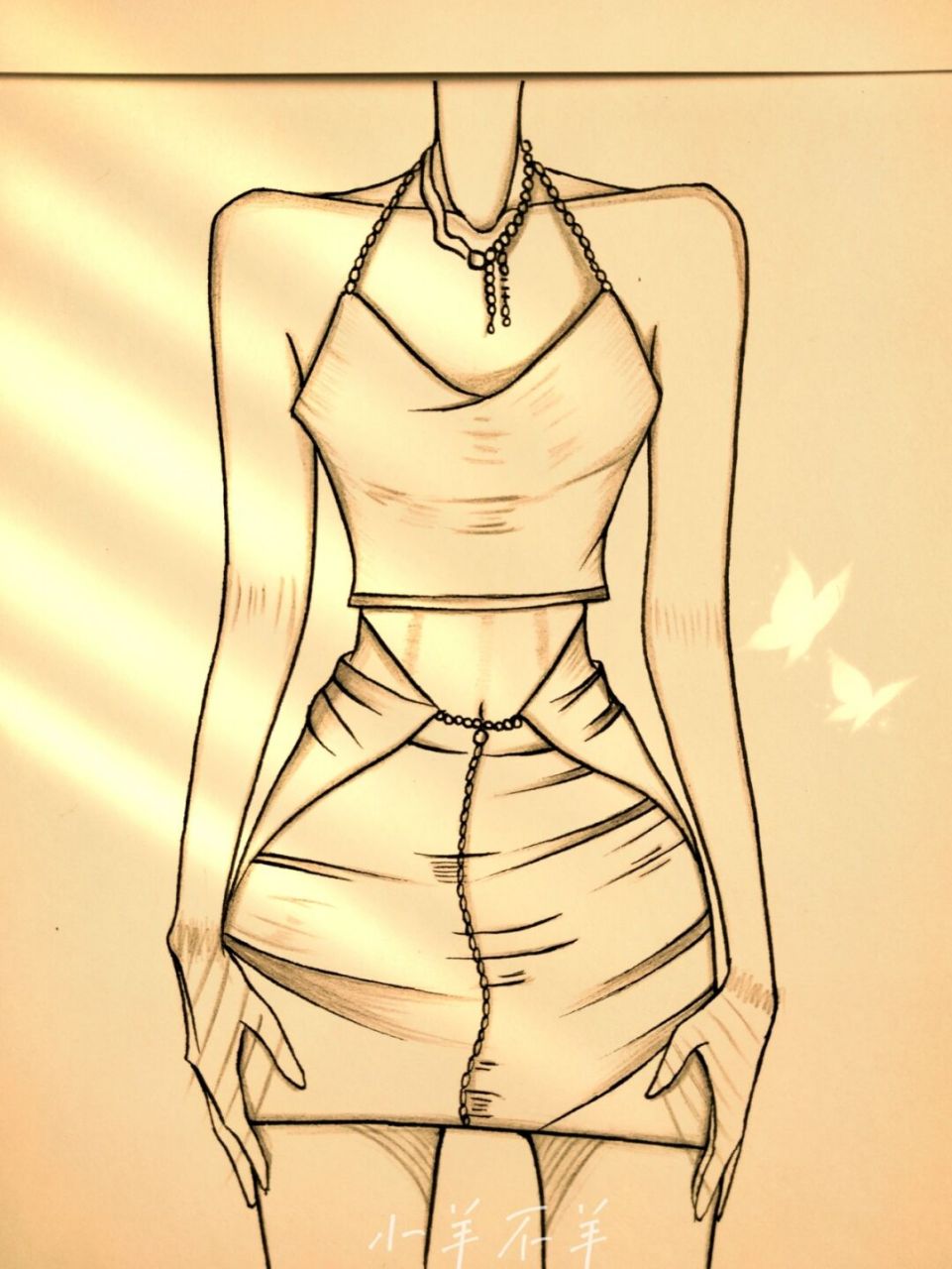 美女黑白简笔画#绘画教程71(附过程) 辣妹手绘简笔画74绘画过程