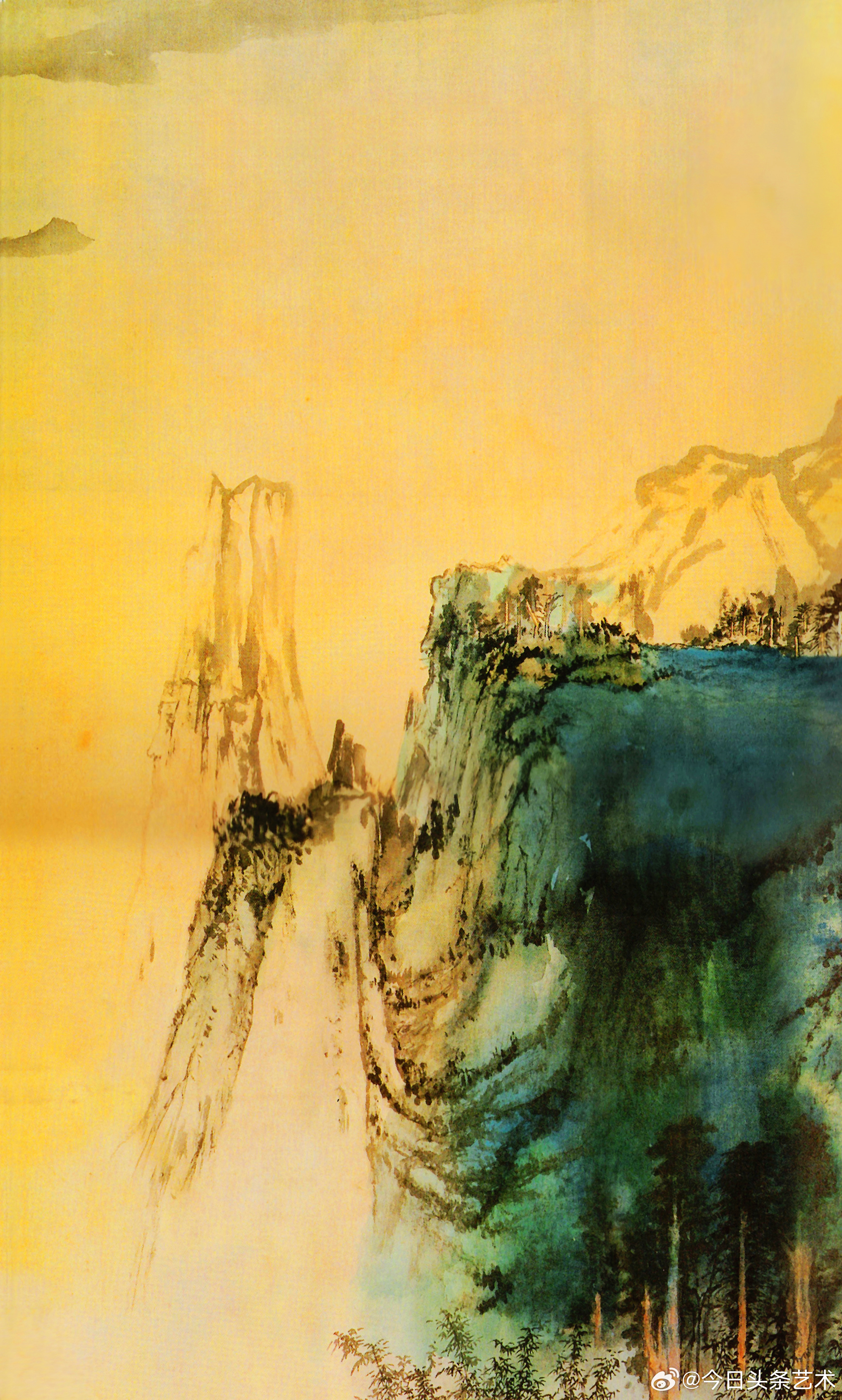 画家张大千山水画《庐山图》 #国画