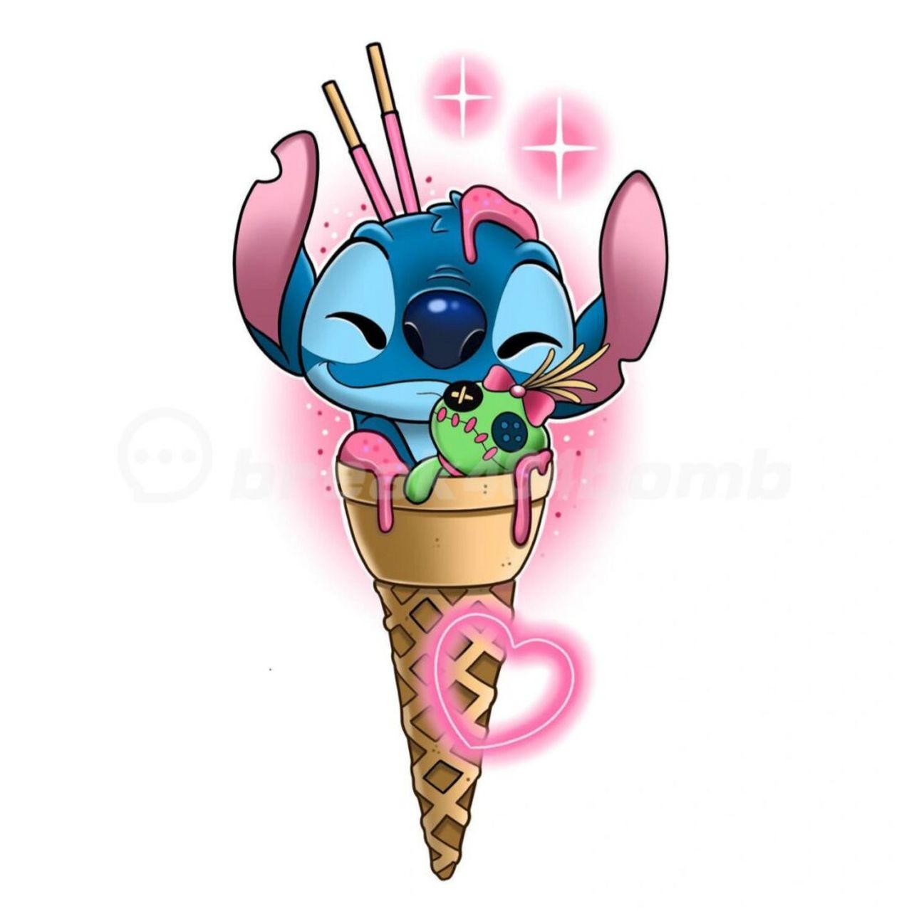 可爱卡通史迪仔纹身|史迪奇纹身 newschool卡通纹身史迪仔,可可爱爱没