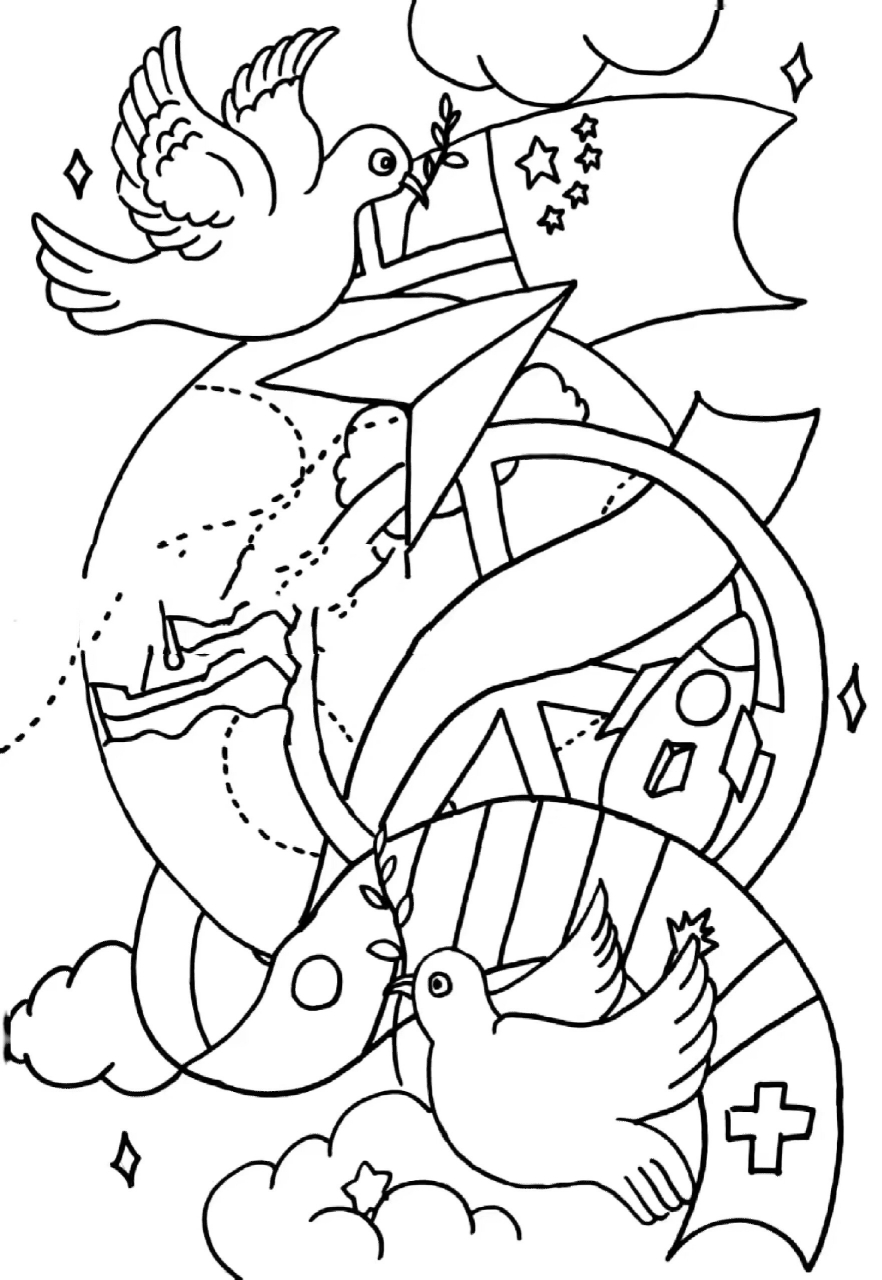 世界和平 主题绘画 世界和平主题绘画,需要线稿的3连,私发高清线稿