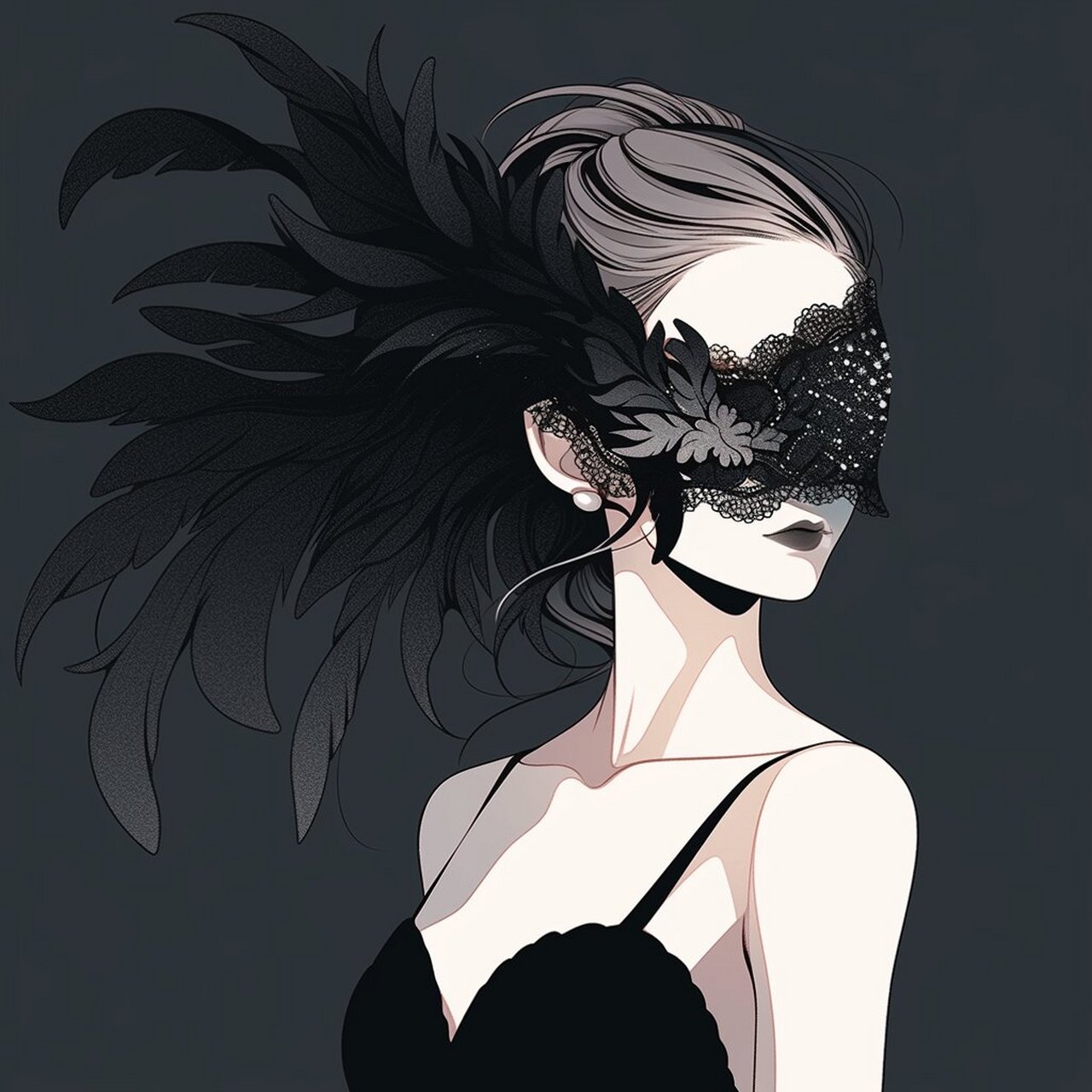 极简头像 | 戴面具优雅高贵气质女王 哈喽,我是一零,一枚ai绘画魔法师