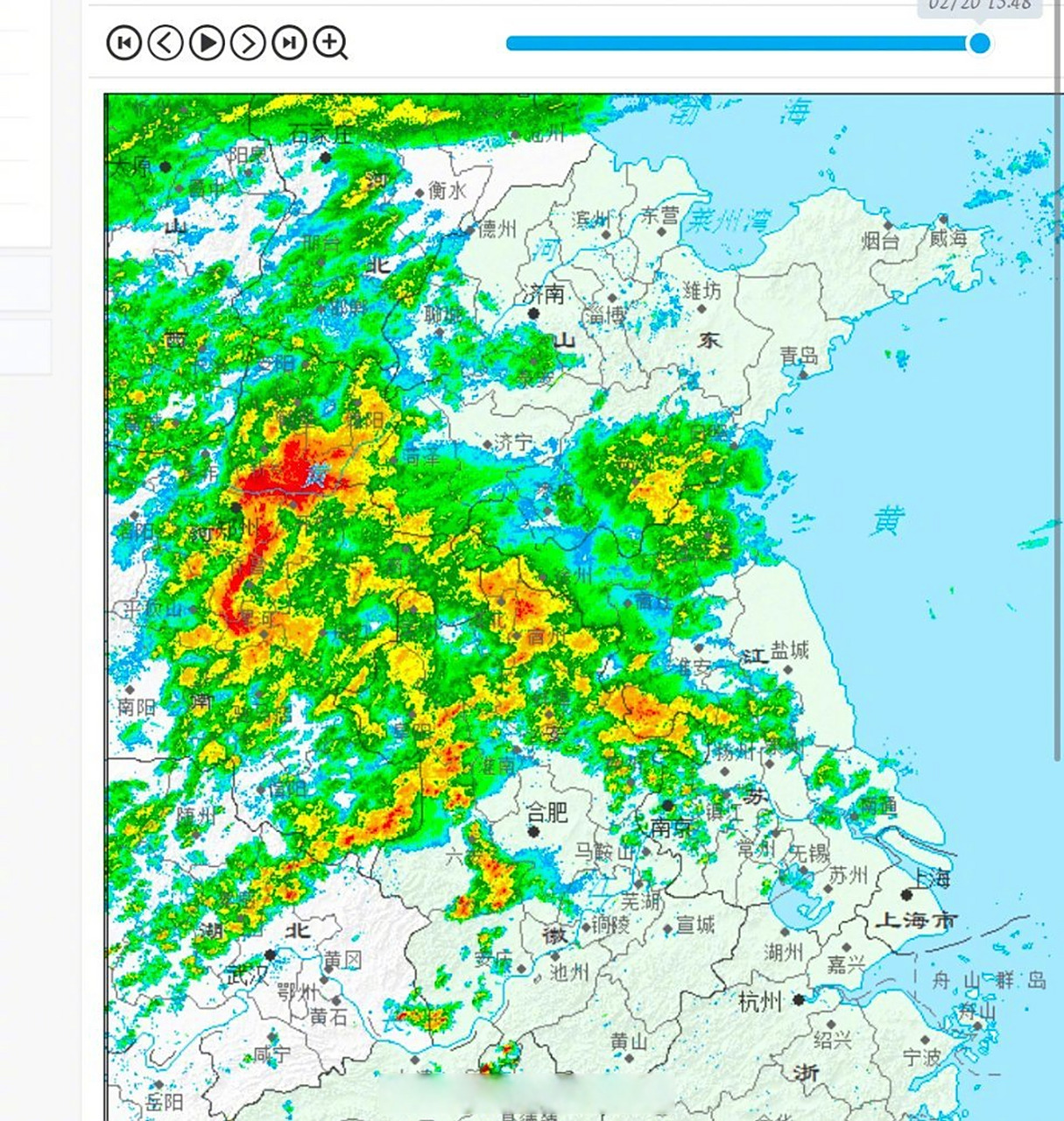 暴雪##石家庄暴雪# 当前,雷达图中已经出现很多红波了,一些地方雷打