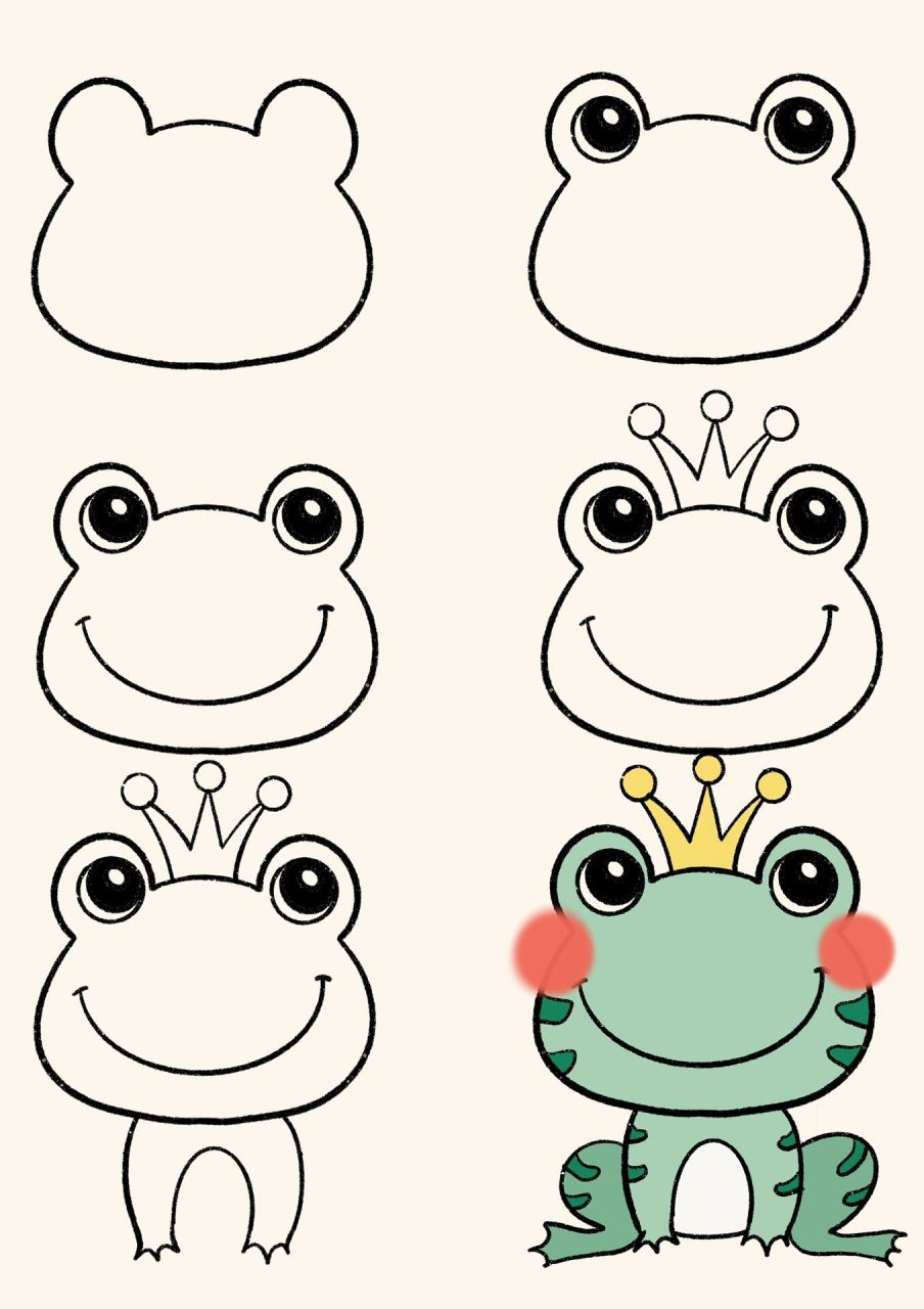 68小青蛙 小青蛙画法 简笔画 绘画过程