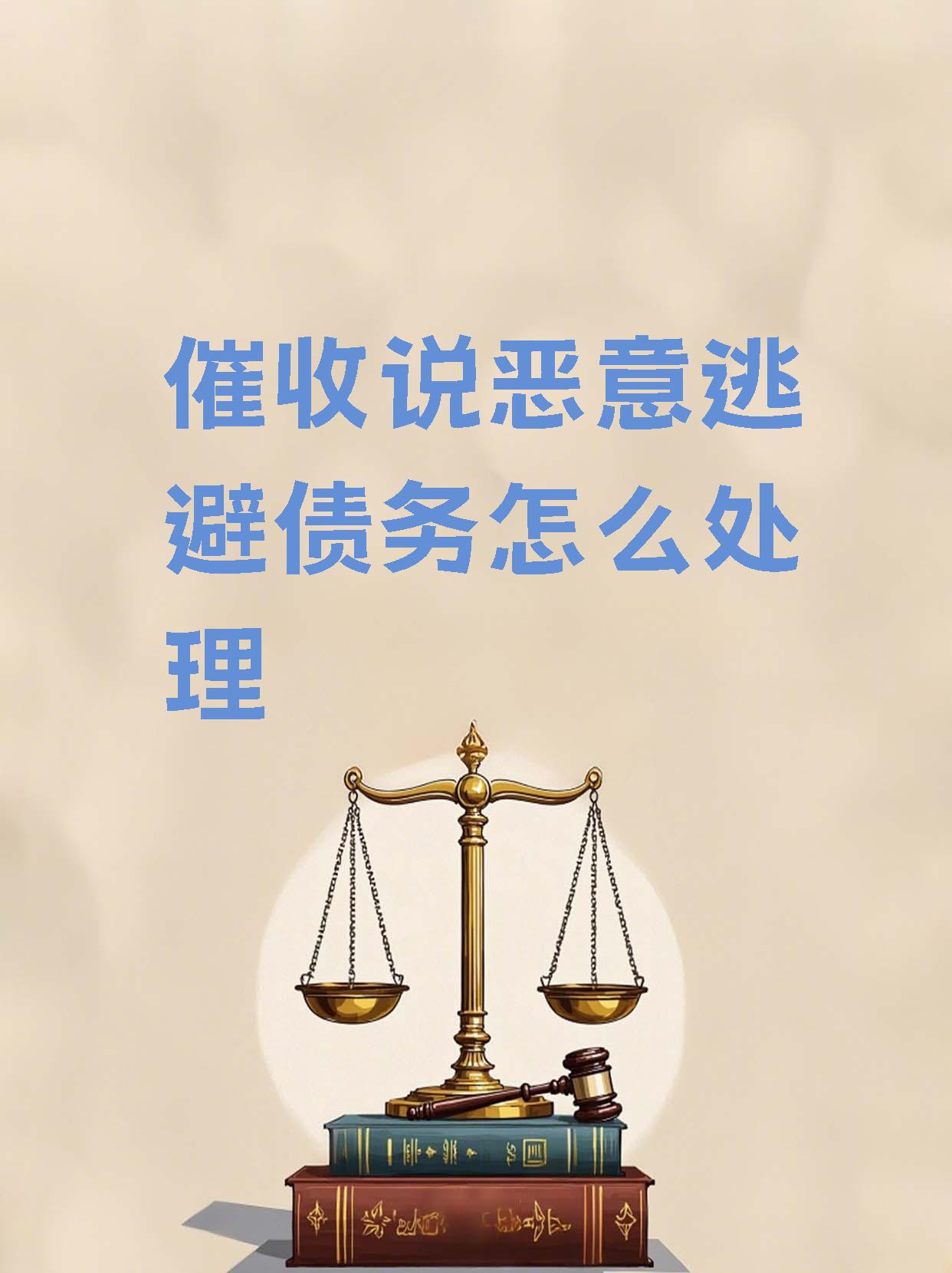 催收说恶意逃避债务怎么处理
