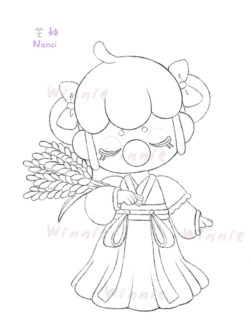 【手绘彩铅盲盒】nanci二十四节气芒种/附线稿 老规矩:完整绘画过程