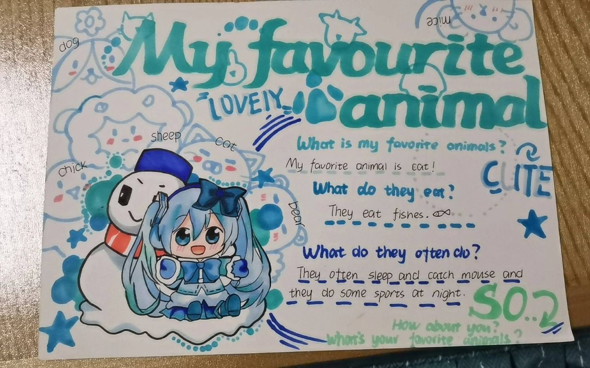 英语手抄报(三年级) 给亲妹妹画的英语手抄报,现在妹妹慌的一匹,害怕