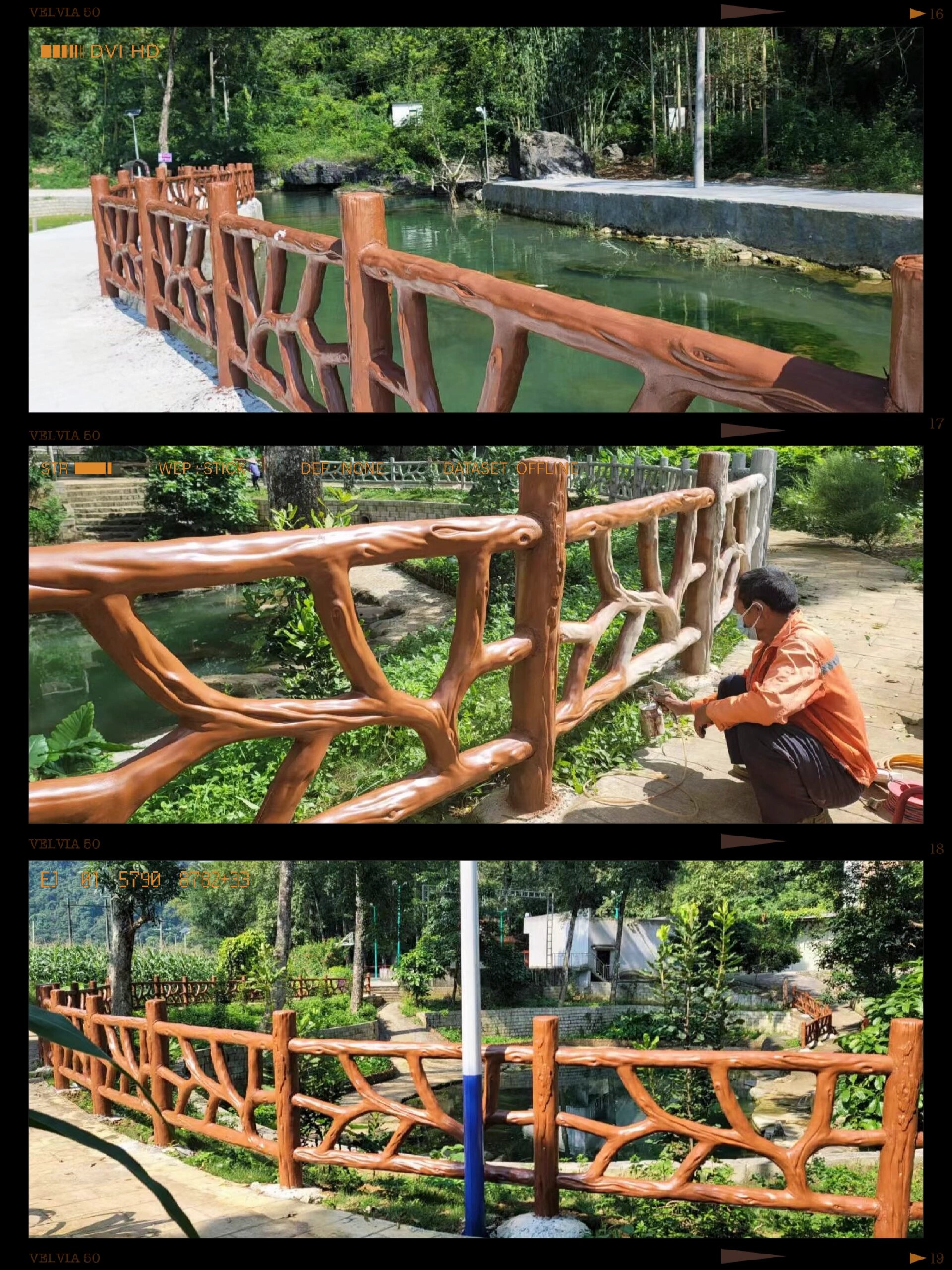 水泥仿木护栏施工现场监工