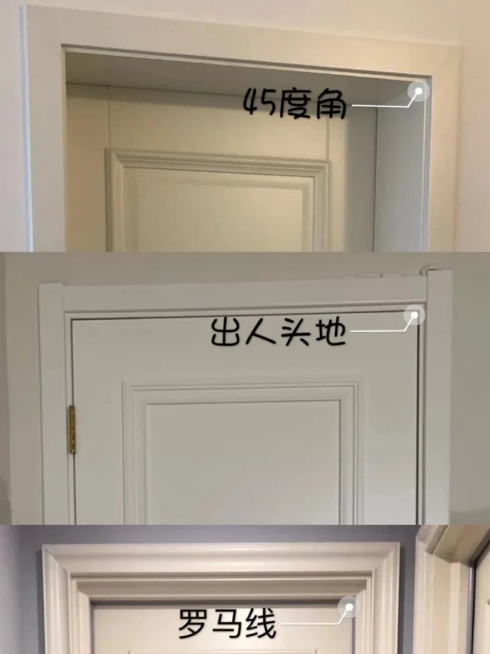真心觉得出人头地的门角好丑 门套线的拼接方法有两种,一种是"平平安