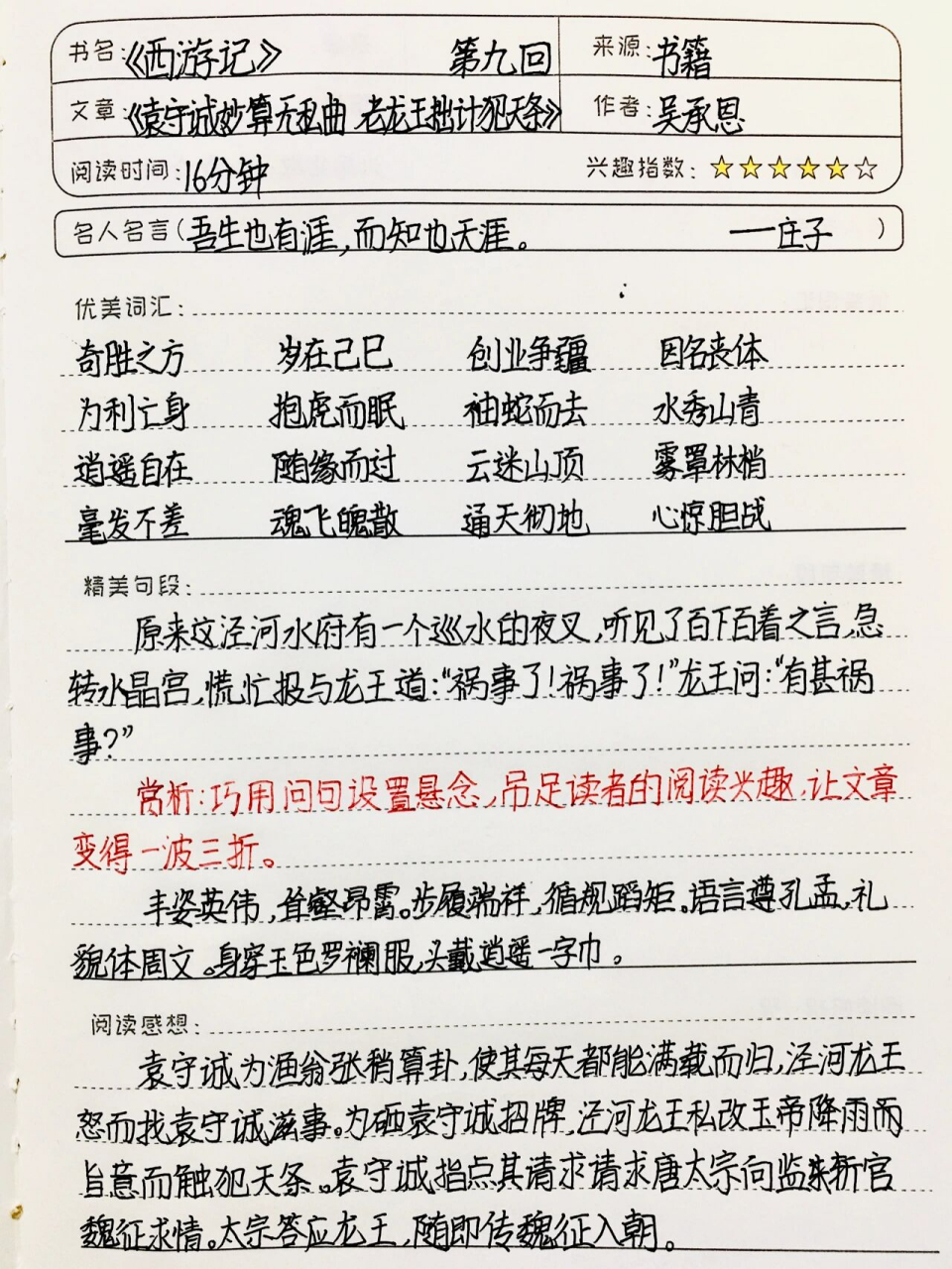 《西游记》读书笔记 第九回