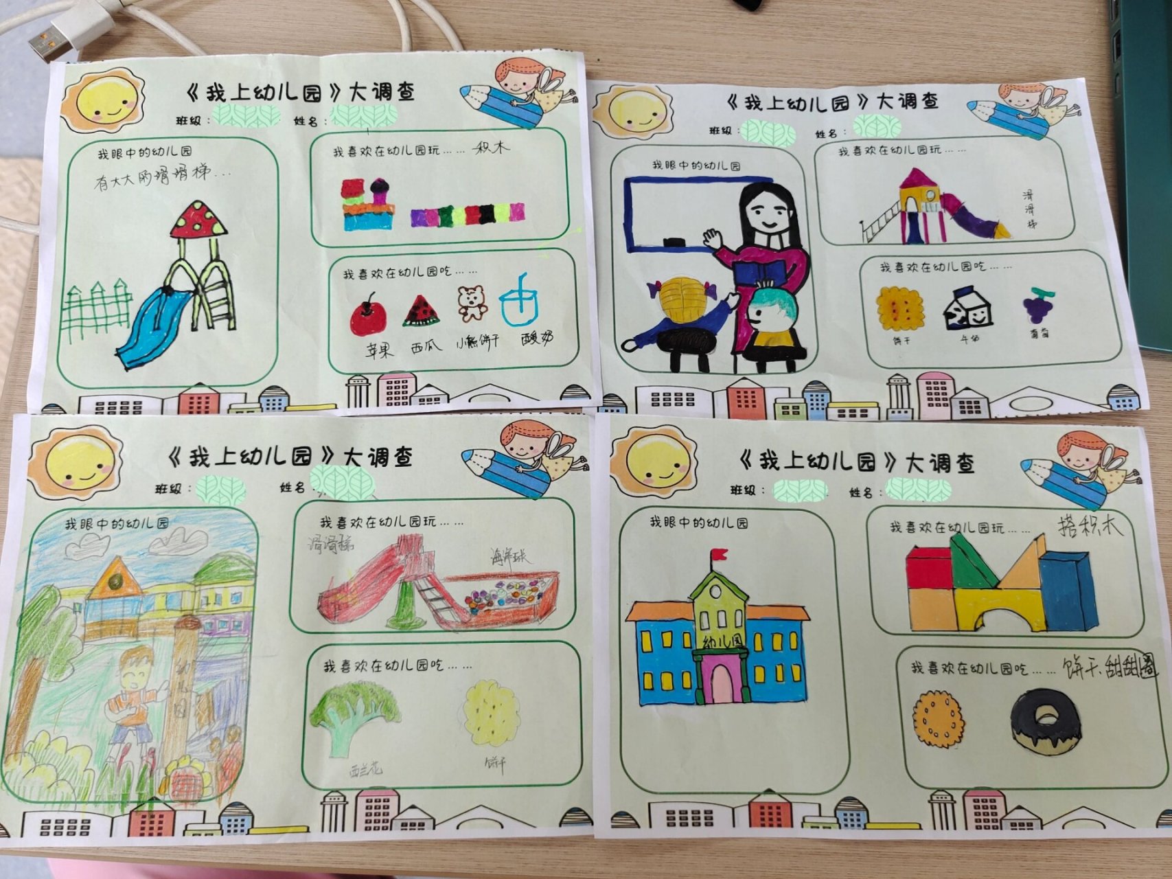 小班《我上幼儿园》调查表 我上幼儿园主题下的调查表,我眼中的幼儿园