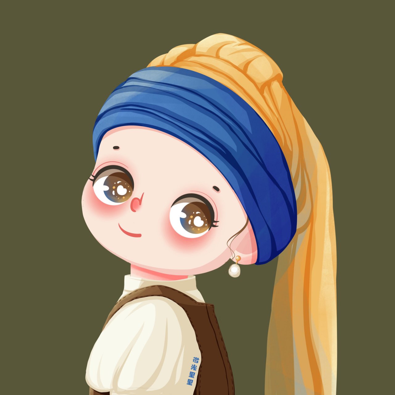 头像自取/q版名画/戴珍珠耳环的少女 一切平安