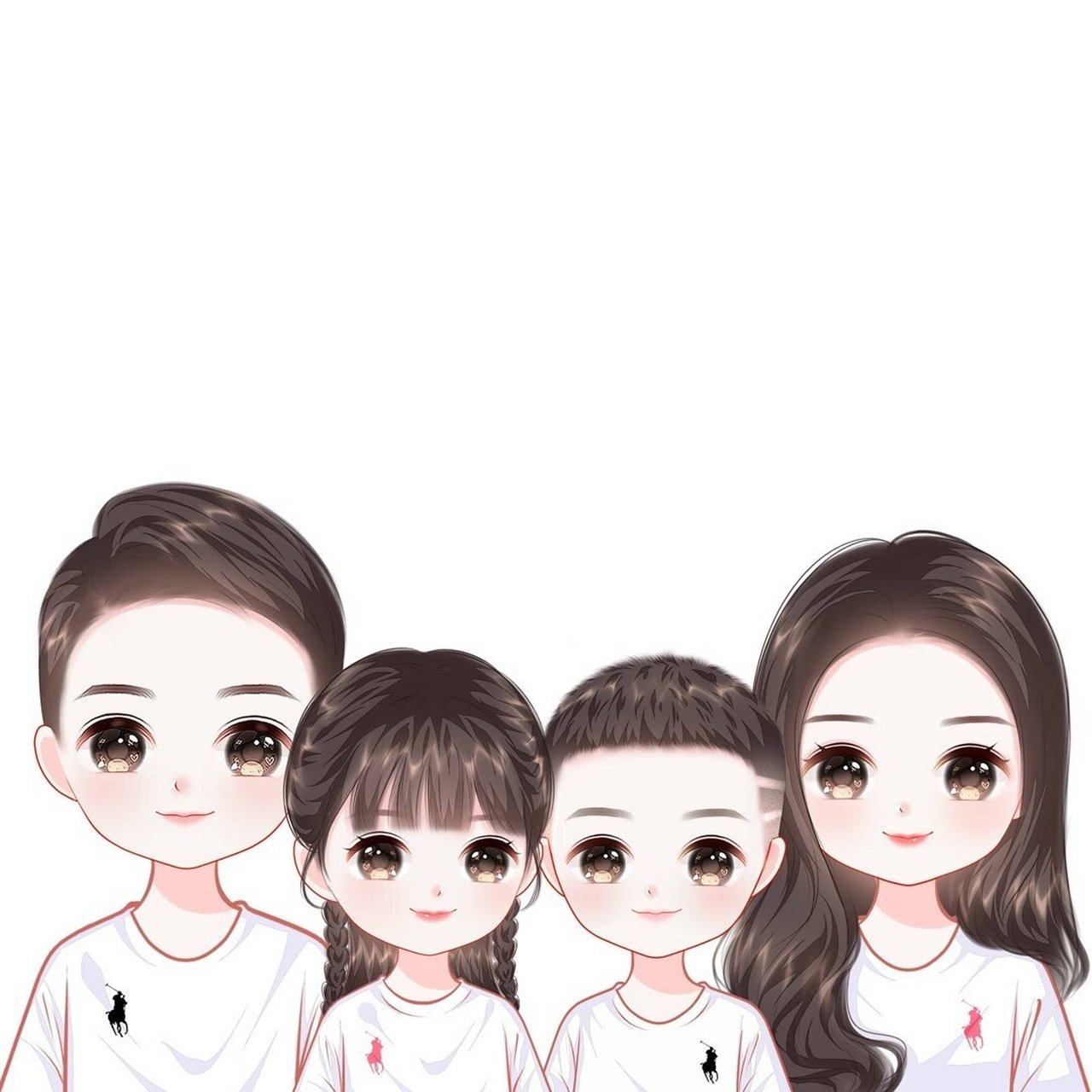 全家福卡通头像男宝女宝卡通可爱头像 愿时间永远停在这一刻,爱你们是