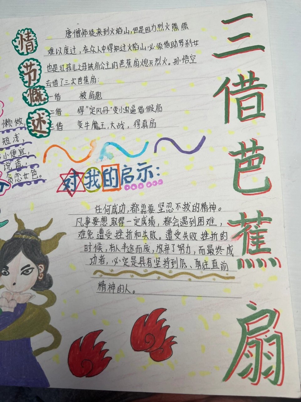 《西游记》三借芭蕉扇手抄报