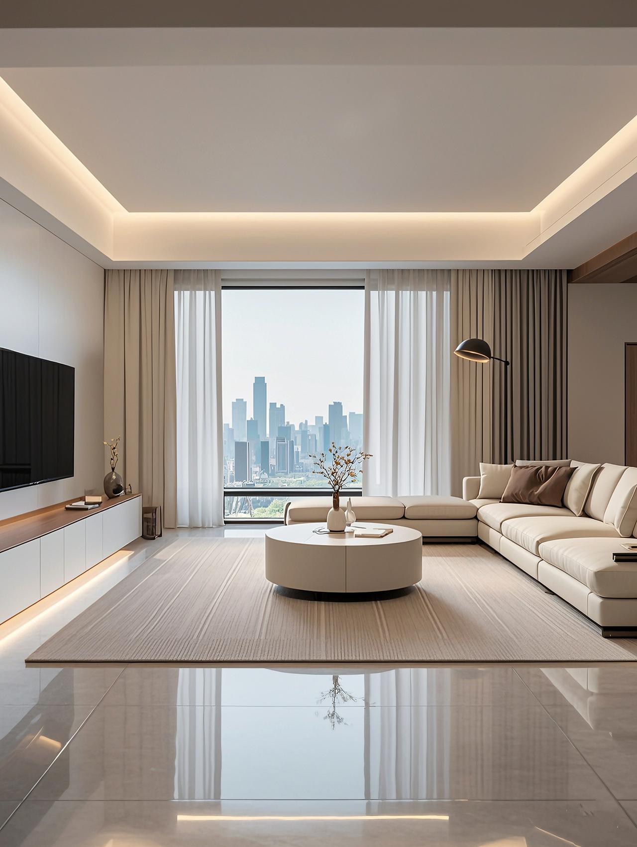 简约风格现代简约软装现代极简风客厅客厅浅色设计图现代主义风格装修