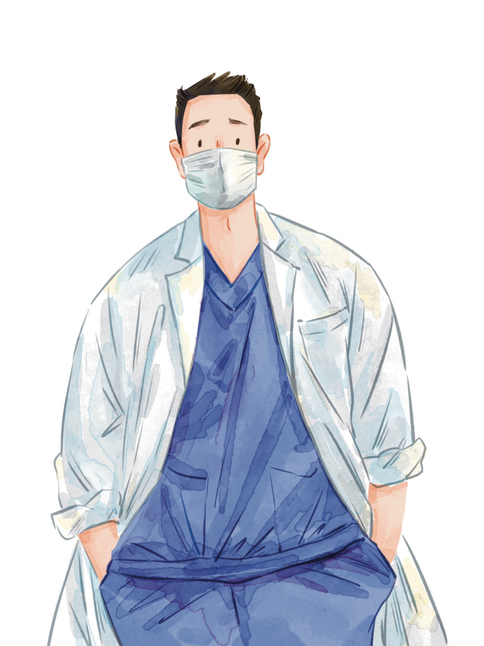 dingding插画/职业系列           你们要的男医生头像终于………画