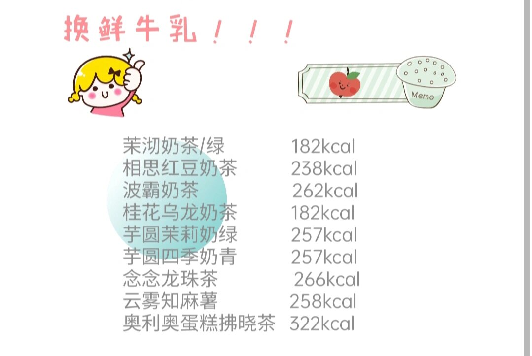 茉沏热量测评 奶茶可换鲜牛乳!