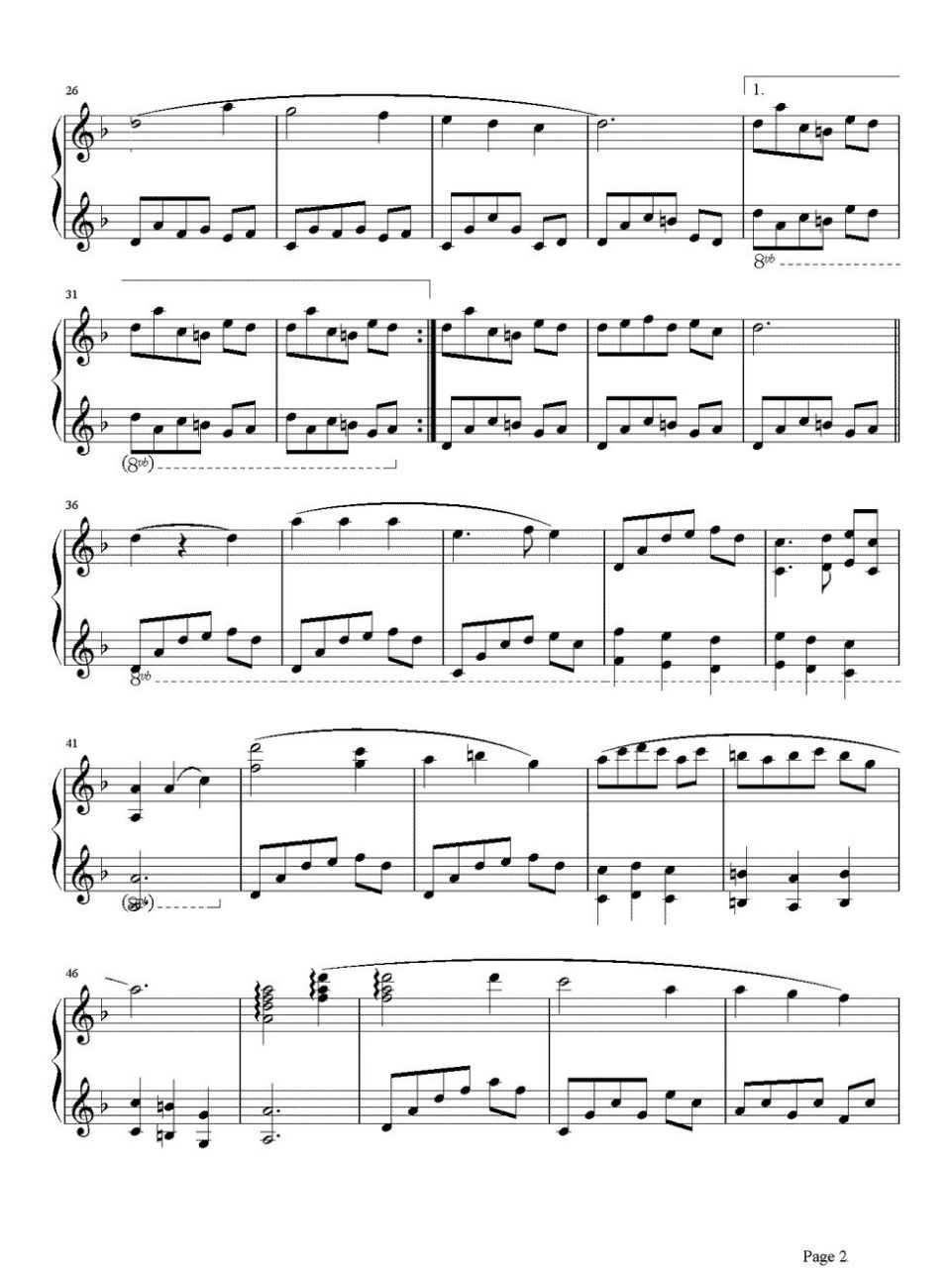 《斯卡布罗集市》钢琴谱 scarboroughfair(斯卡堡集市,也译作"斯卡布