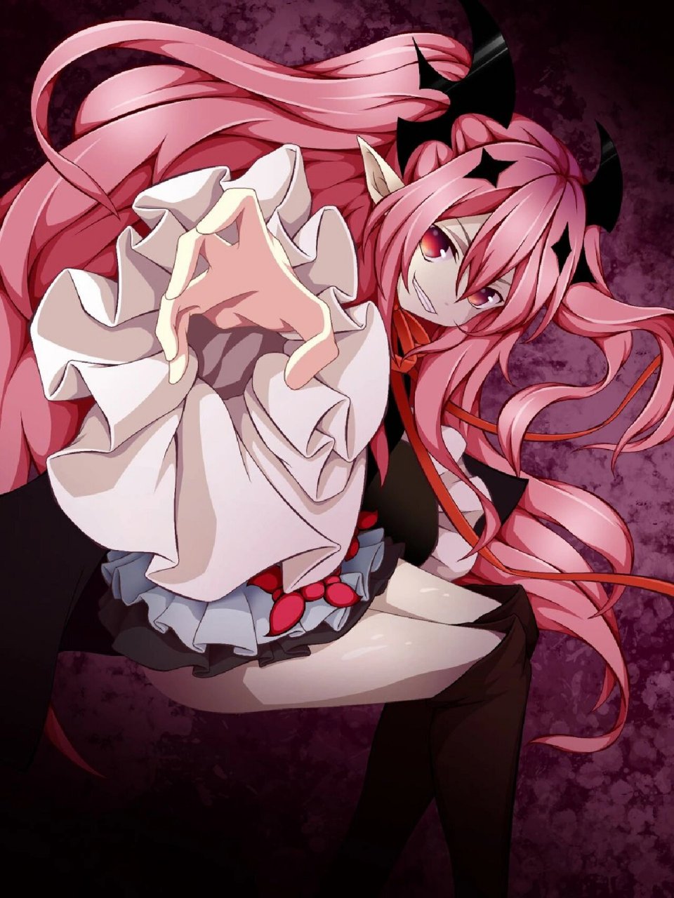 手绘插画—《终结的炽天使》克鲁鲁·采佩西 1,线条: ①单线上做到