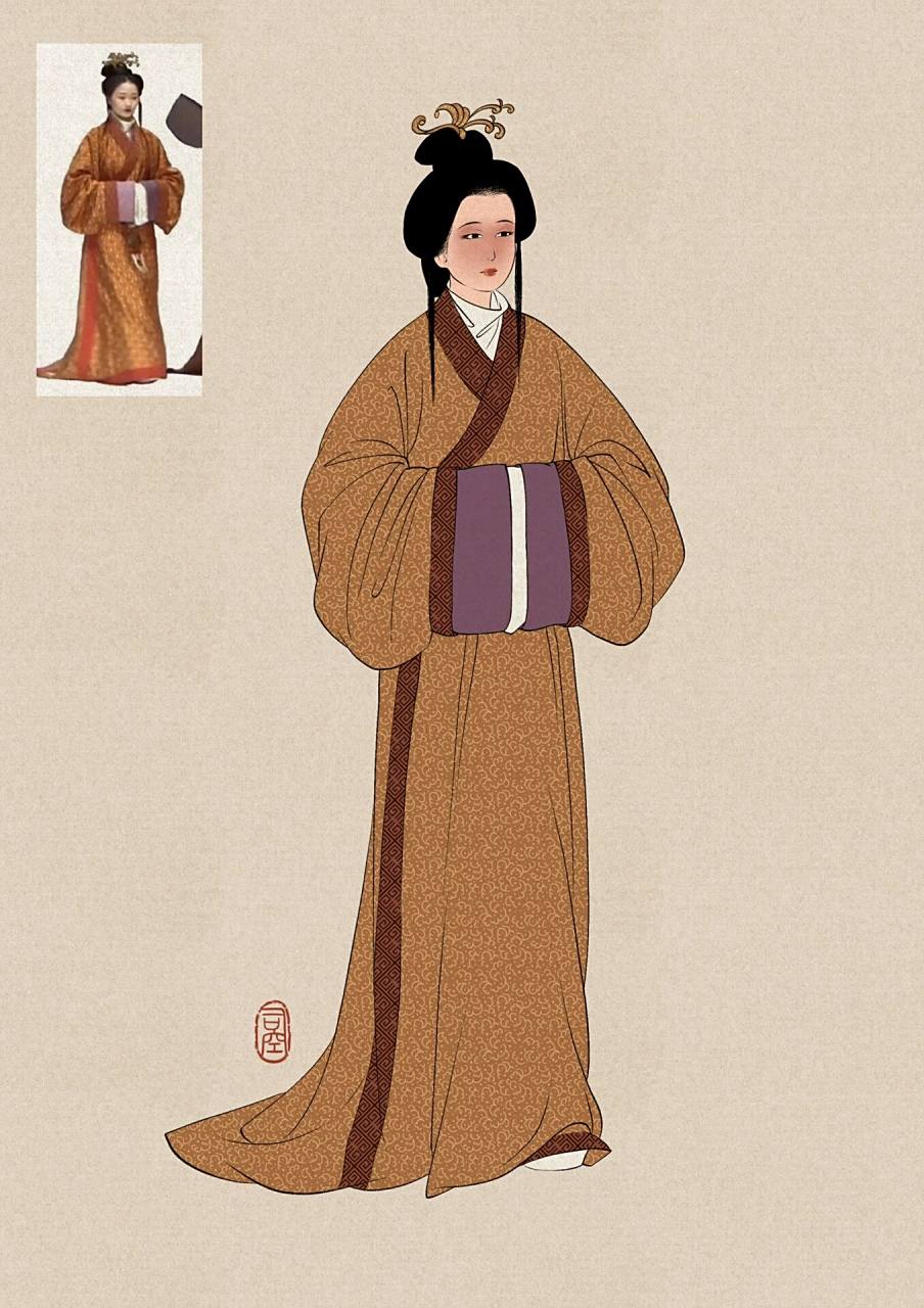 【复原汉服人物插画练习】东汉女性服饰 参照图片皆来自网络|侵删