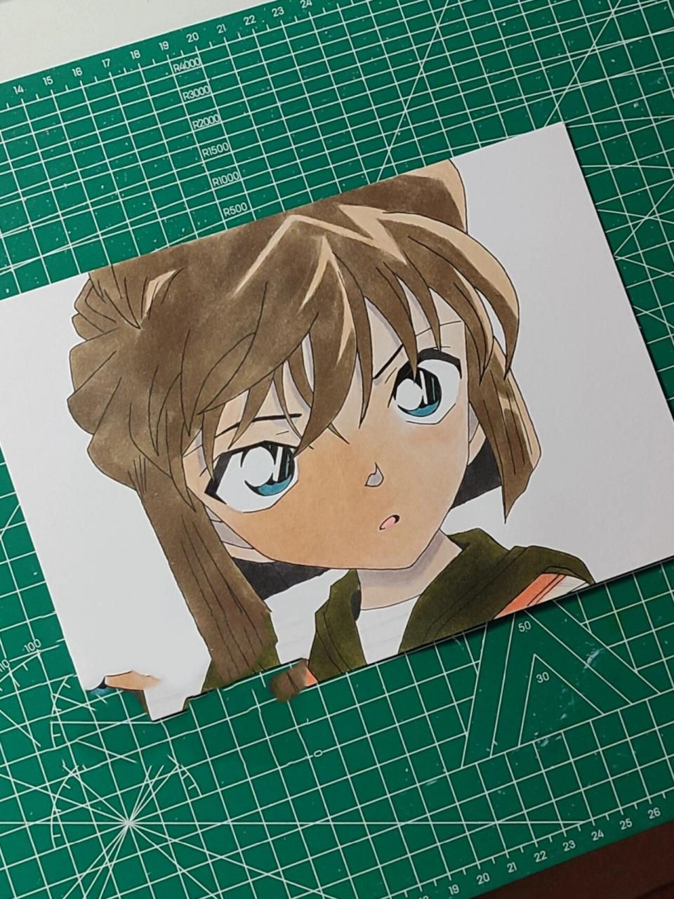 名侦探柯南灰原哀马克笔手绘 99马克笔:touchmark 99色号:头发(wg