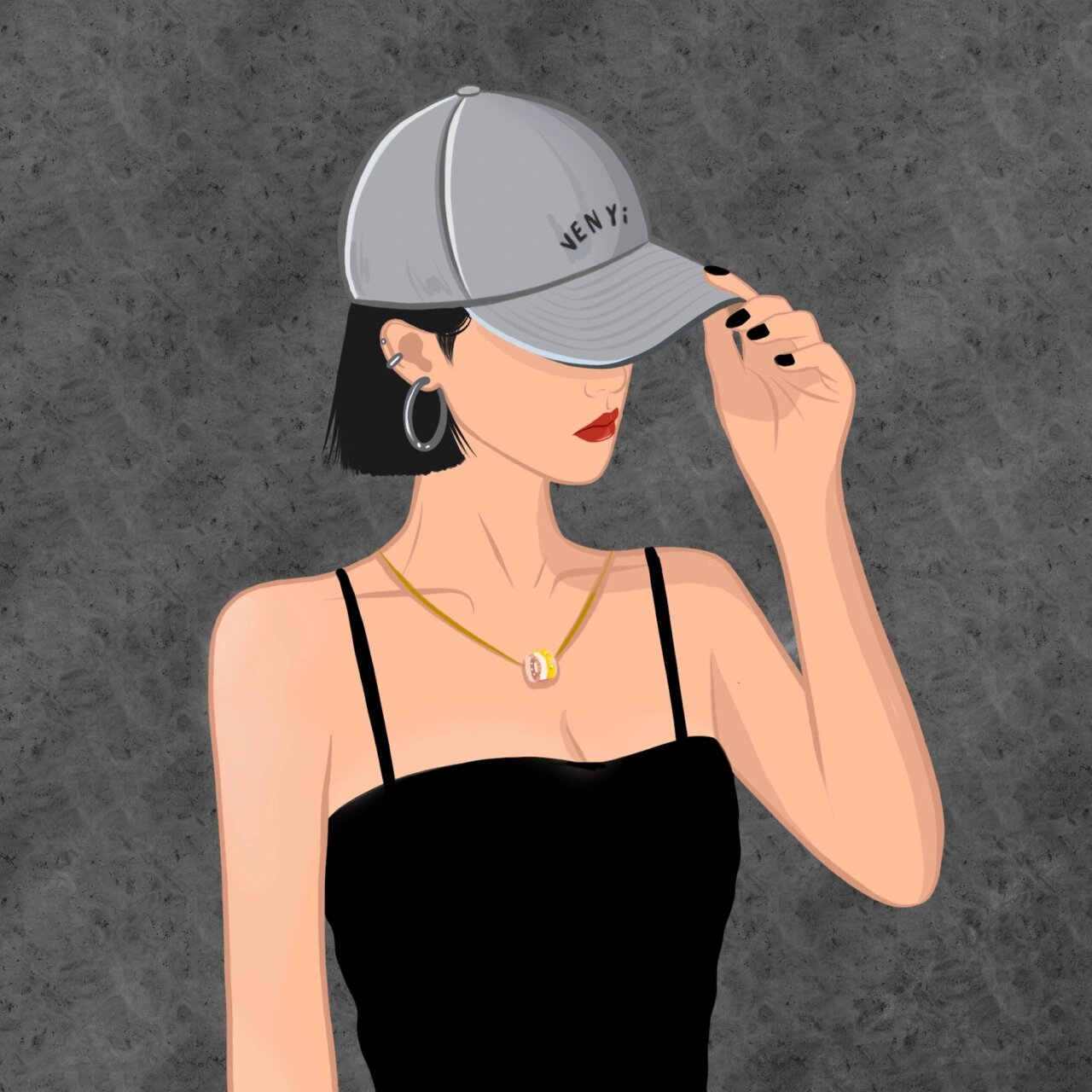 插画头像|酷女孩儿 插画闺蜜头像～ 画了两个背景 一个是之前画面包