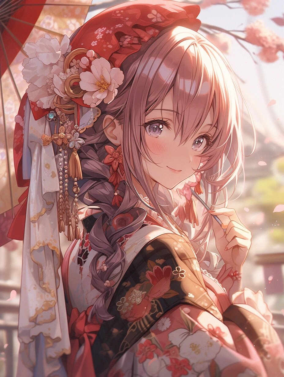 ai |穿和服赏樱的二次元妹子
