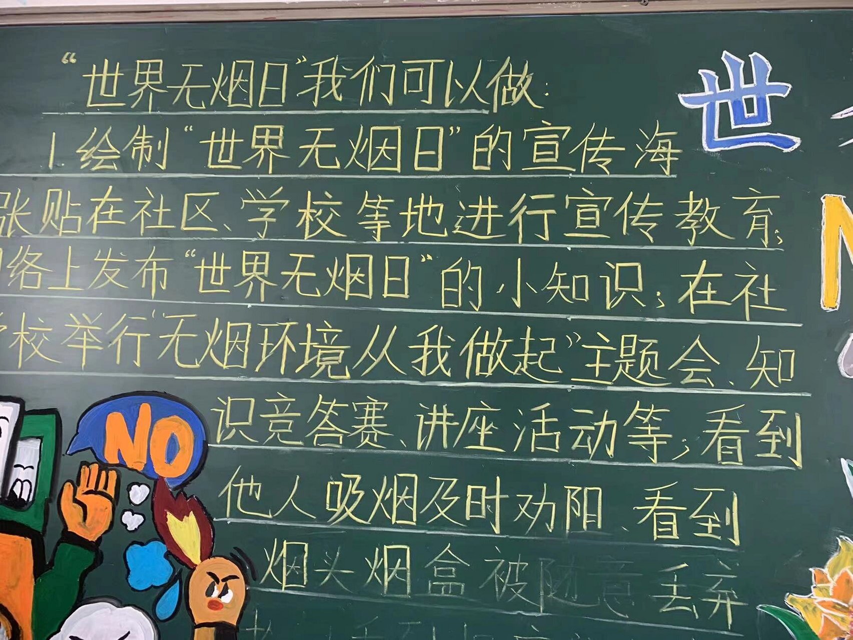 世界无烟日黑板报 世界无烟日主题黑板报