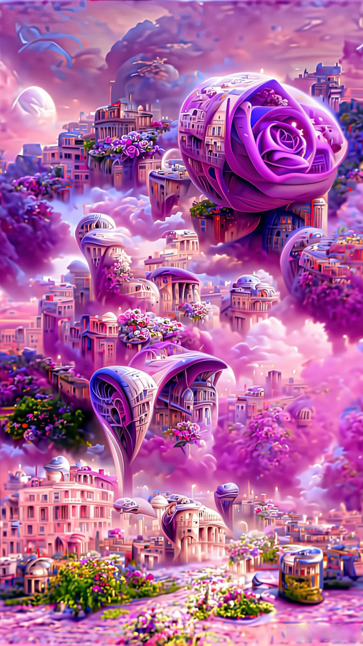 手机壁纸-紫色城堡