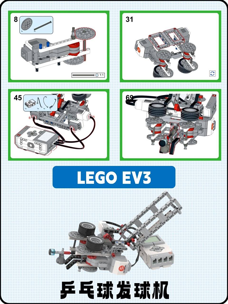 乐高ev3乒乓球发球机,可以实战 搭建图纸请点赞留言或评论#乐高教育