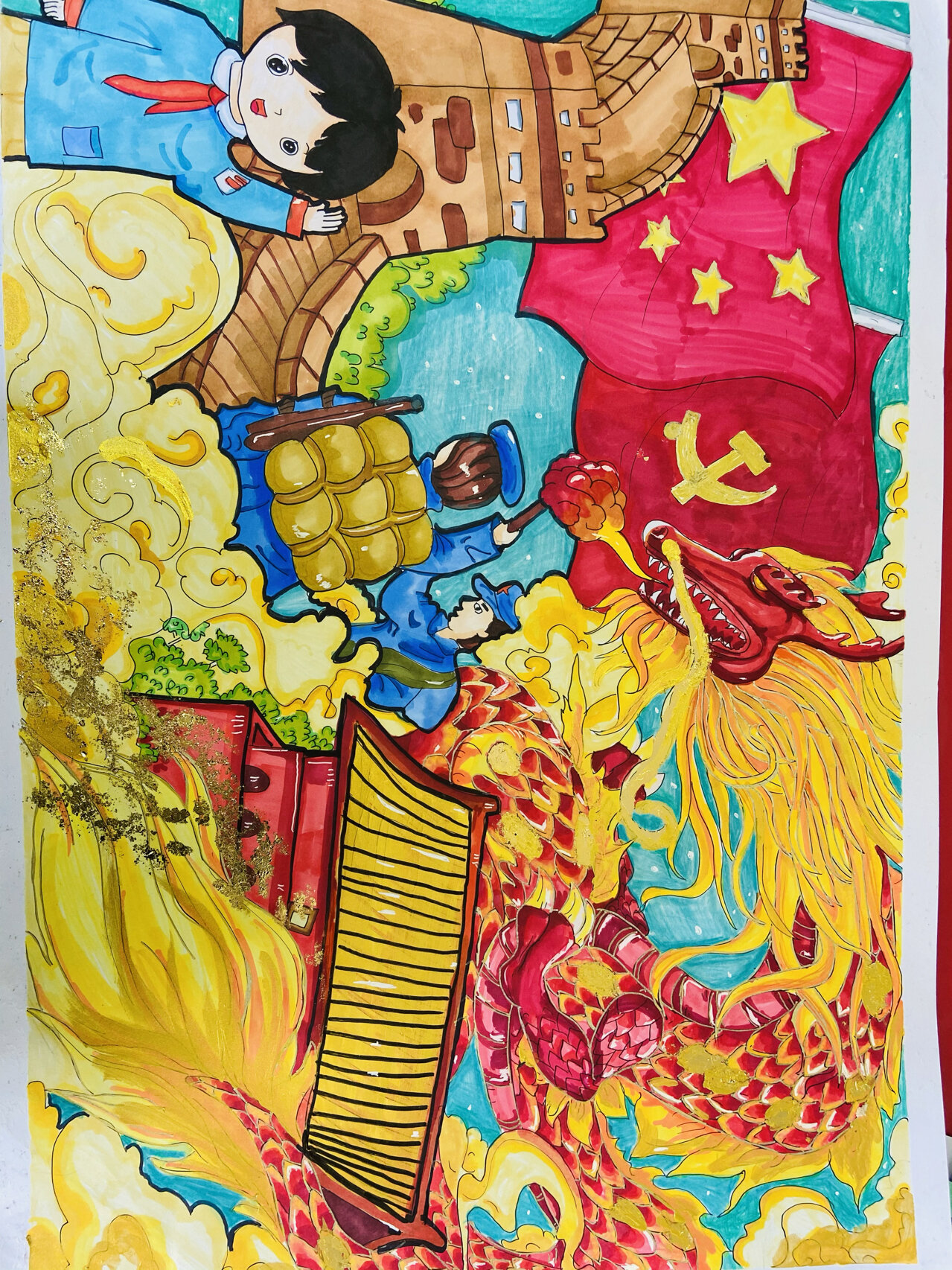 《童心向党》建党100周年绘画作品