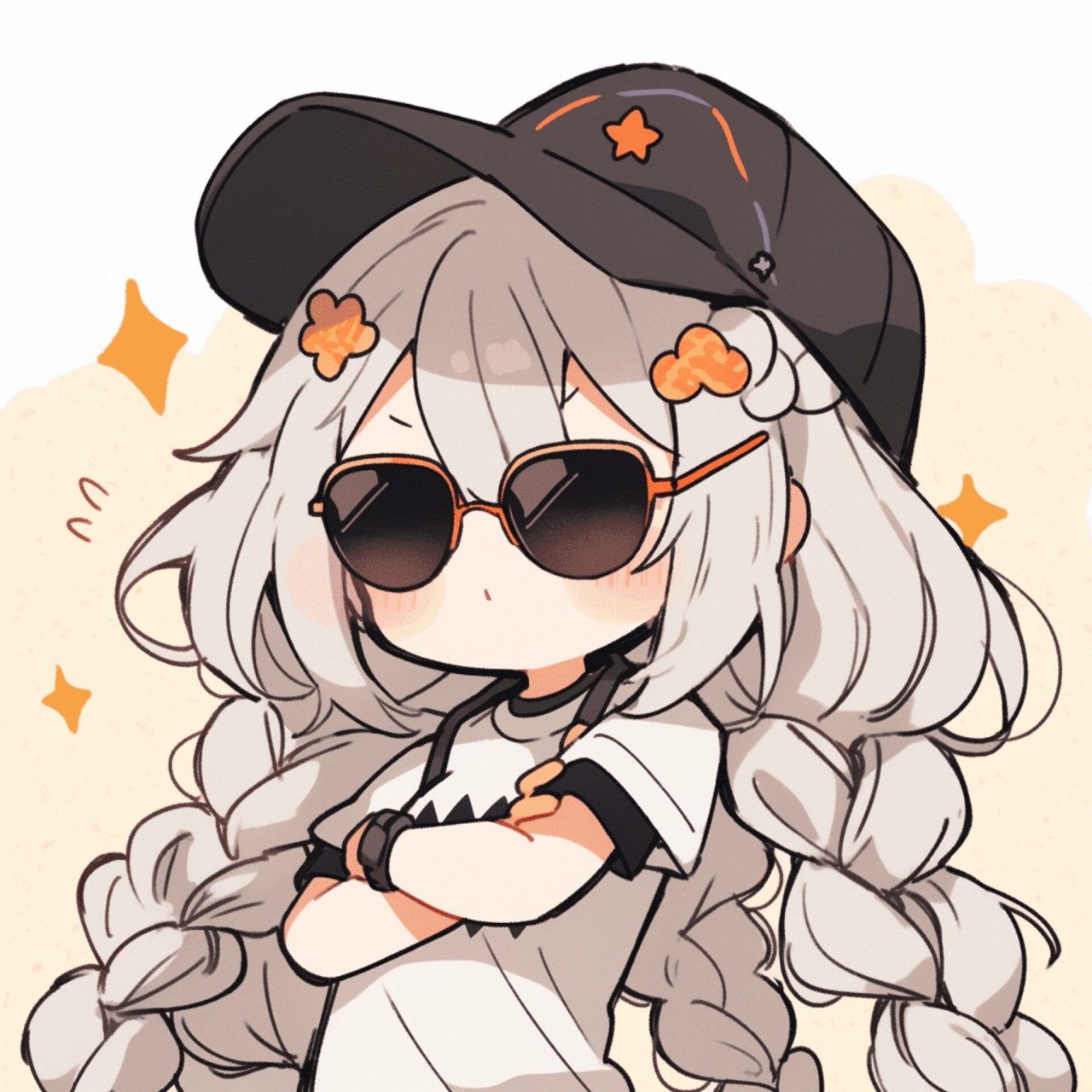 可爱女孩|墨镜猫耳朵头像9815