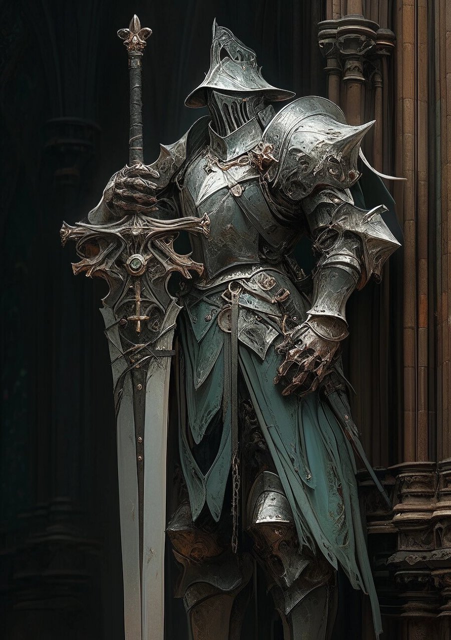 aigc中世纪盔甲骑士 以前玩过一个游戏叫infinity blade 中文名好像是