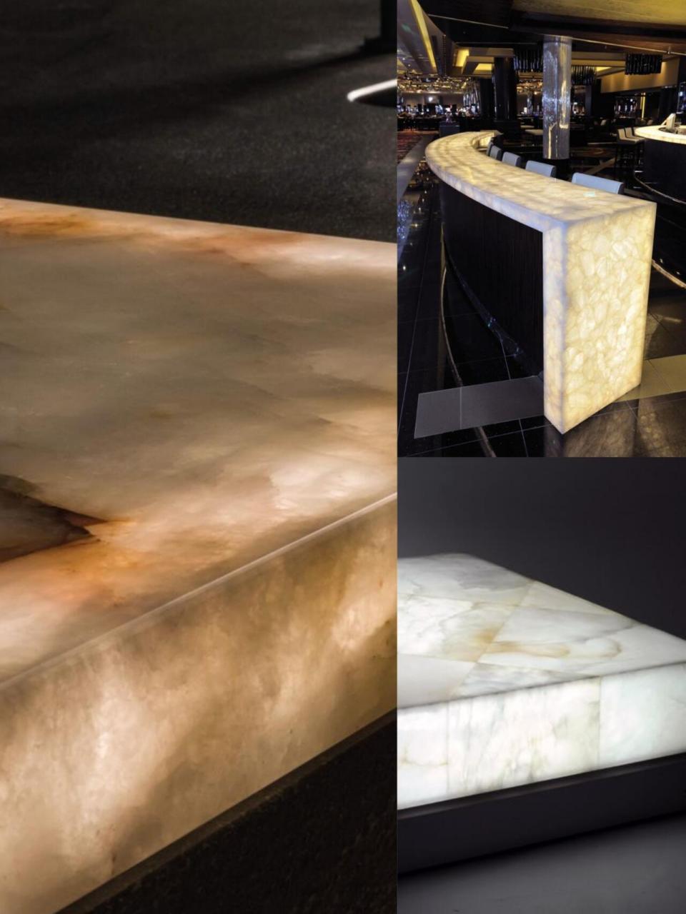 你见过会发光的石头吗 透光石表面纹理像大理石,简洁精致有高级感